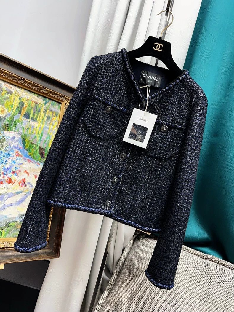Chanel Chanel Blue and Black Woven Jacket Size S / US 4 / IT 40 - 6 Thumbnail