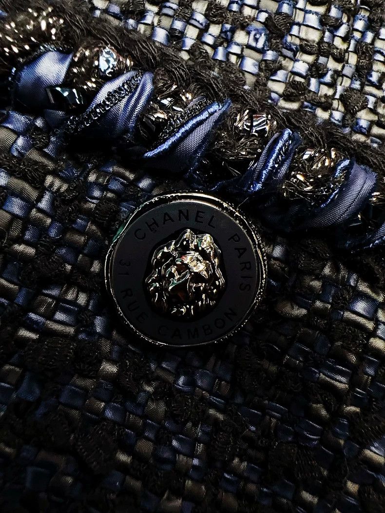 Chanel Chanel Blue and Black Woven Jacket Size S / US 4 / IT 40 - 3 Thumbnail