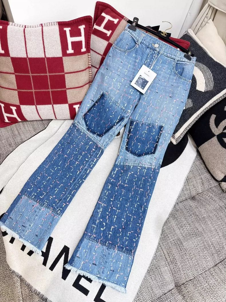 Chanel Chanel Blue Sequin Denim Pants 23A Size 38" / US 16 / IT 52 - 6 Thumbnail