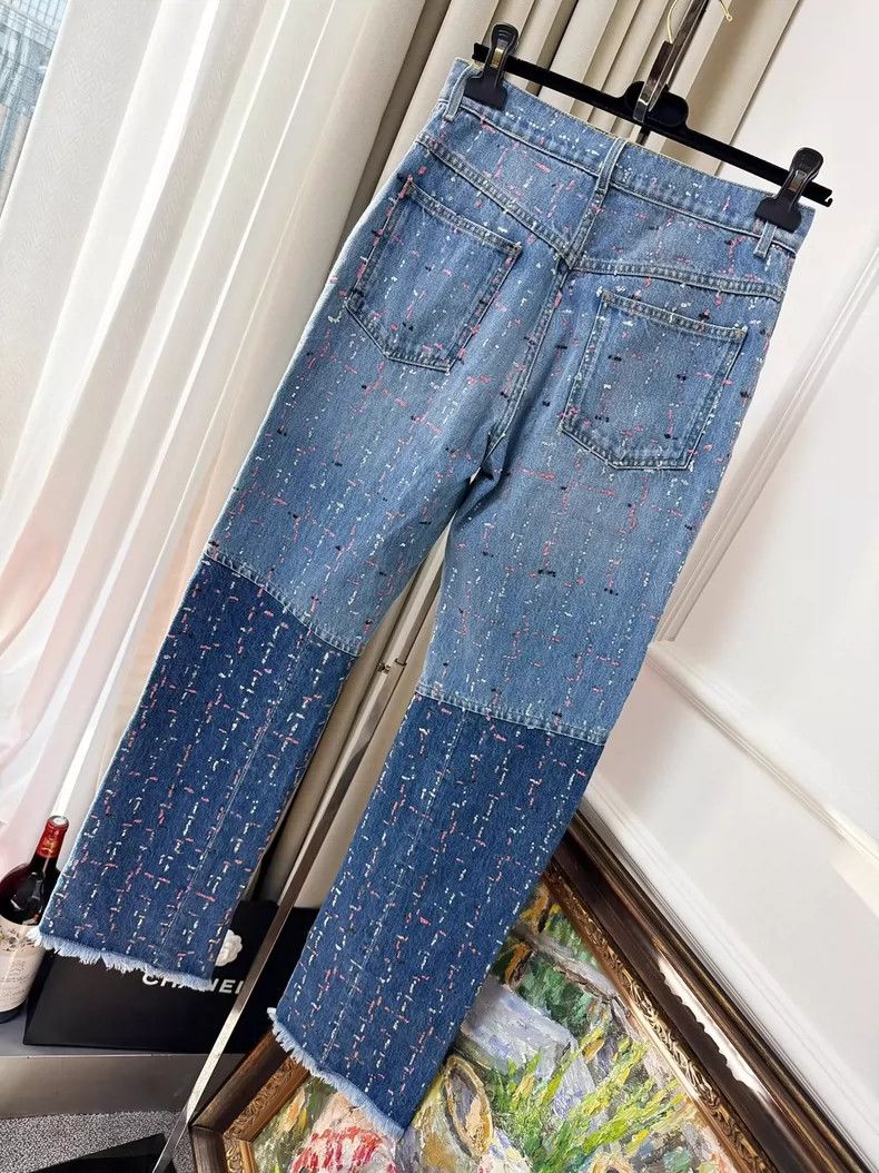 Chanel Chanel Blue Sequin Denim Pants 23A Size 38" / US 16 / IT 52 - 2 Thumbnail