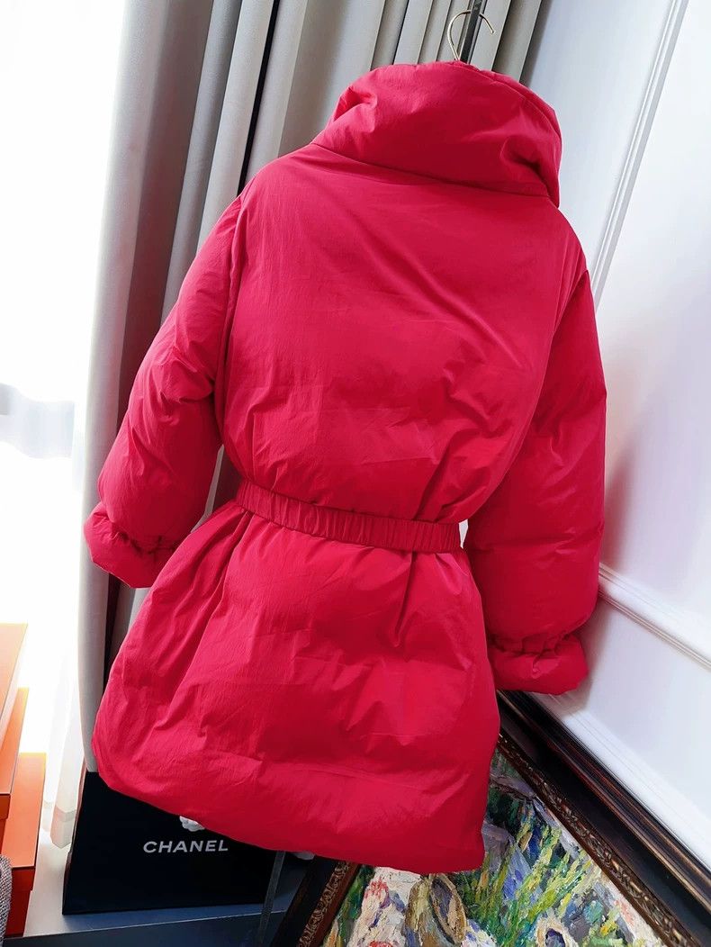 Chanel Chanel Red Long Down Jacket with Belt Size S / US 4 / IT 40 - 2 Thumbnail