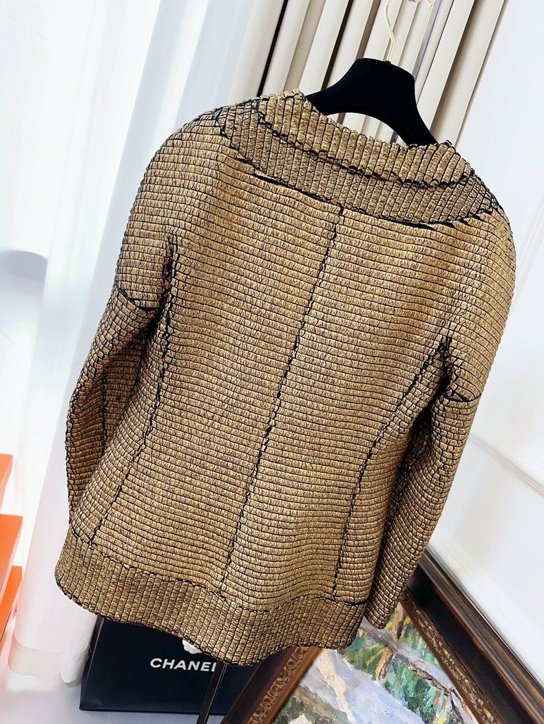 Chanel Chanel Gold Woven Jacket with Scarab Buttons Size M / US 6-8 / IT 42-44 - 2 Thumbnail