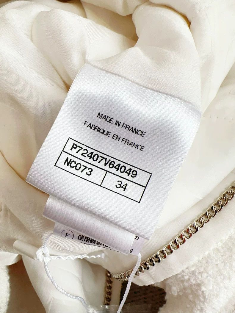 Chanel Chanel White Black Trim Long Coat Size XS / US 0-2 / IT 36-38 - 7 Thumbnail