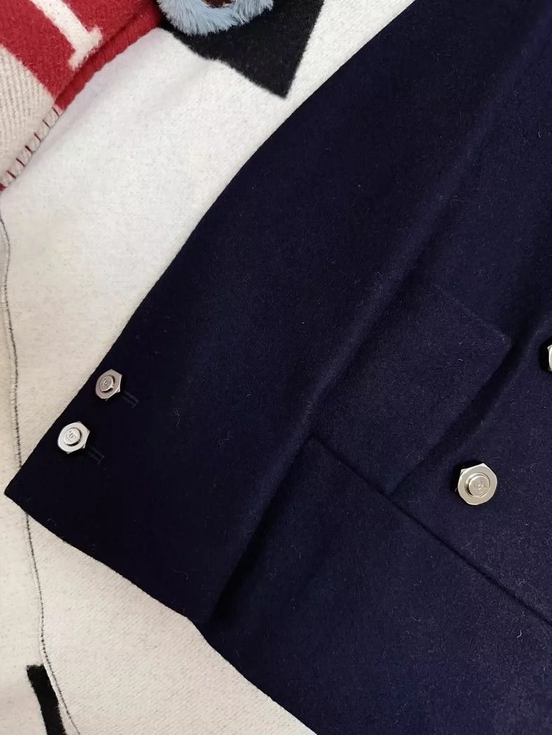 Chanel Chanel Double-Breasted Wool Blazer in Navy Size S / US 4 / IT 40 - 4 Thumbnail