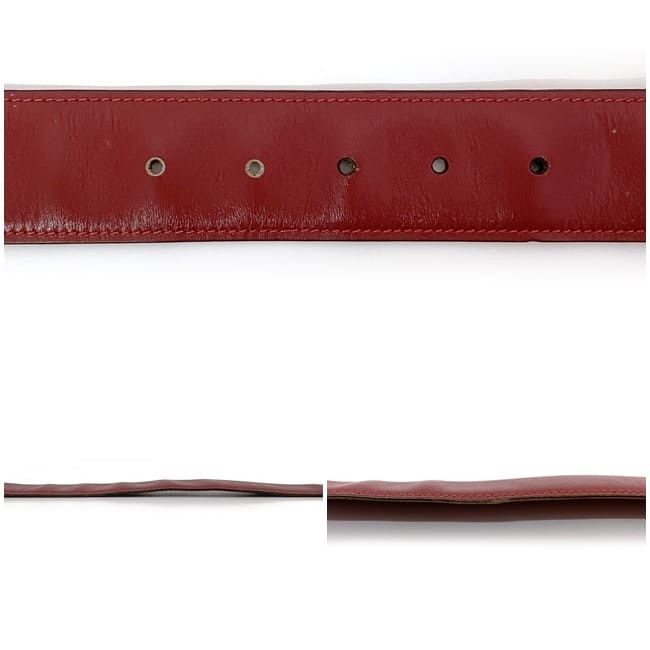 Gucci GUCCI Belt Red Leather Size ONE SIZE - 3 Thumbnail