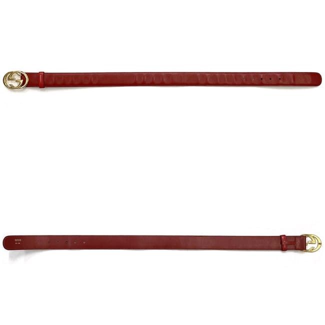 Gucci GUCCI Belt Red Leather Size ONE SIZE - 2 Thumbnail
