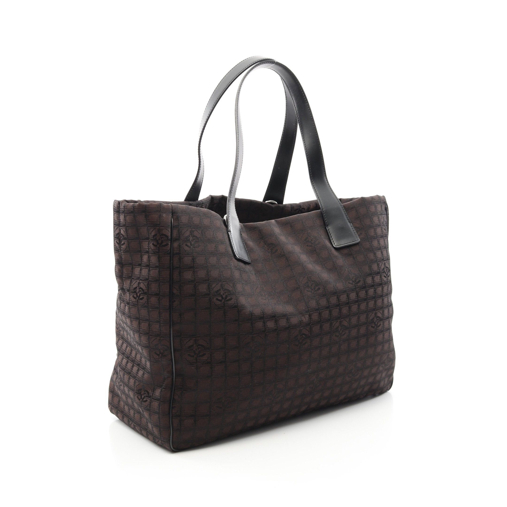 Chanel Chanel New Travel Line Handbag Tote Bag Nylon Canvas Leather Dark Brown Silver Hardware Size ONE SIZE - 2 Thumbnail