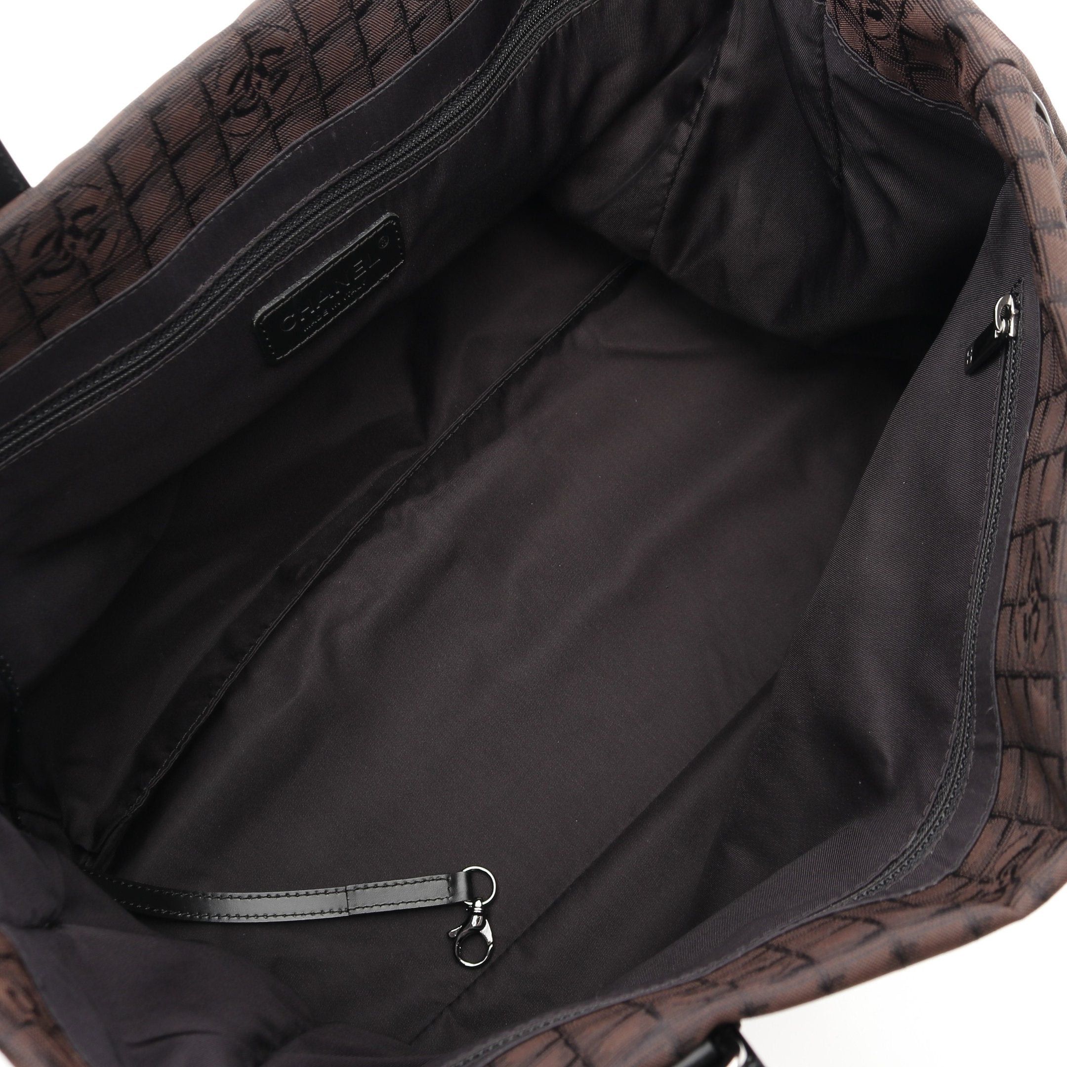 Chanel Chanel New Travel Line Handbag Tote Bag Nylon Canvas Leather Dark Brown Silver Hardware Size ONE SIZE - 3 Thumbnail