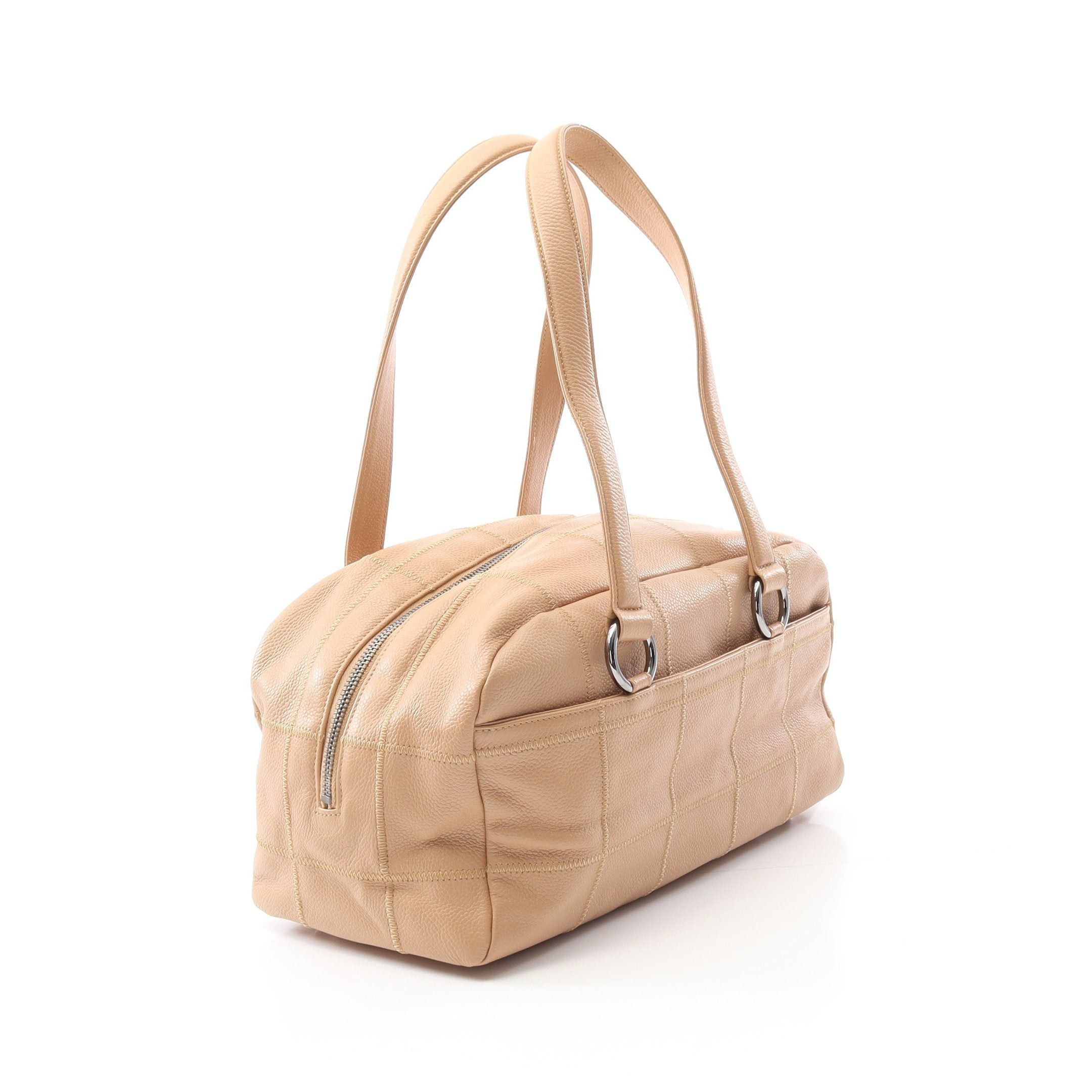 Chanel Chanel Chocolate Bar Shoulder Bag Caviar Skin Beige Silver Hardware Size ONE SIZE - 2 Thumbnail