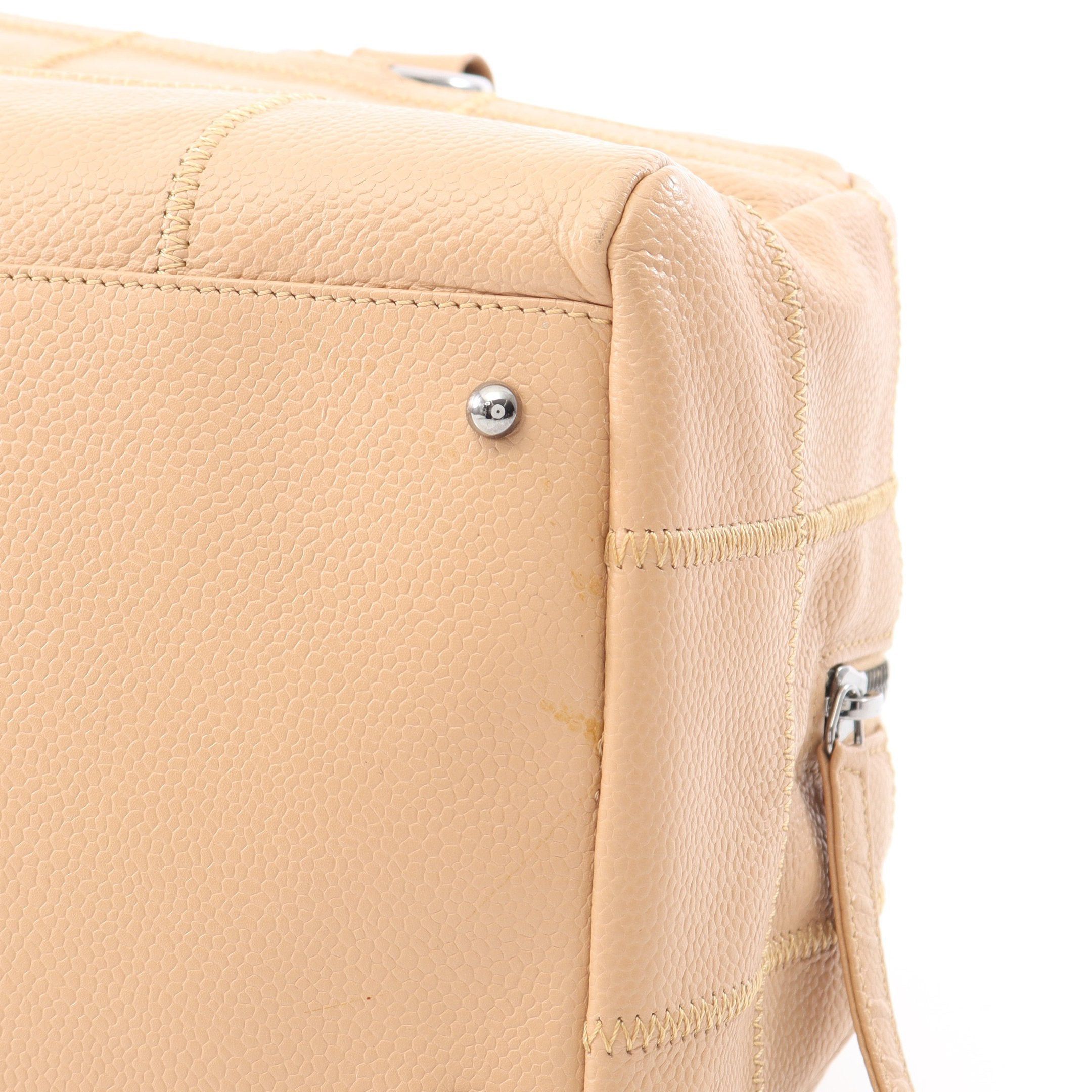 Chanel Chanel Chocolate Bar Shoulder Bag Caviar Skin Beige Silver Hardware Size ONE SIZE - 8 Thumbnail