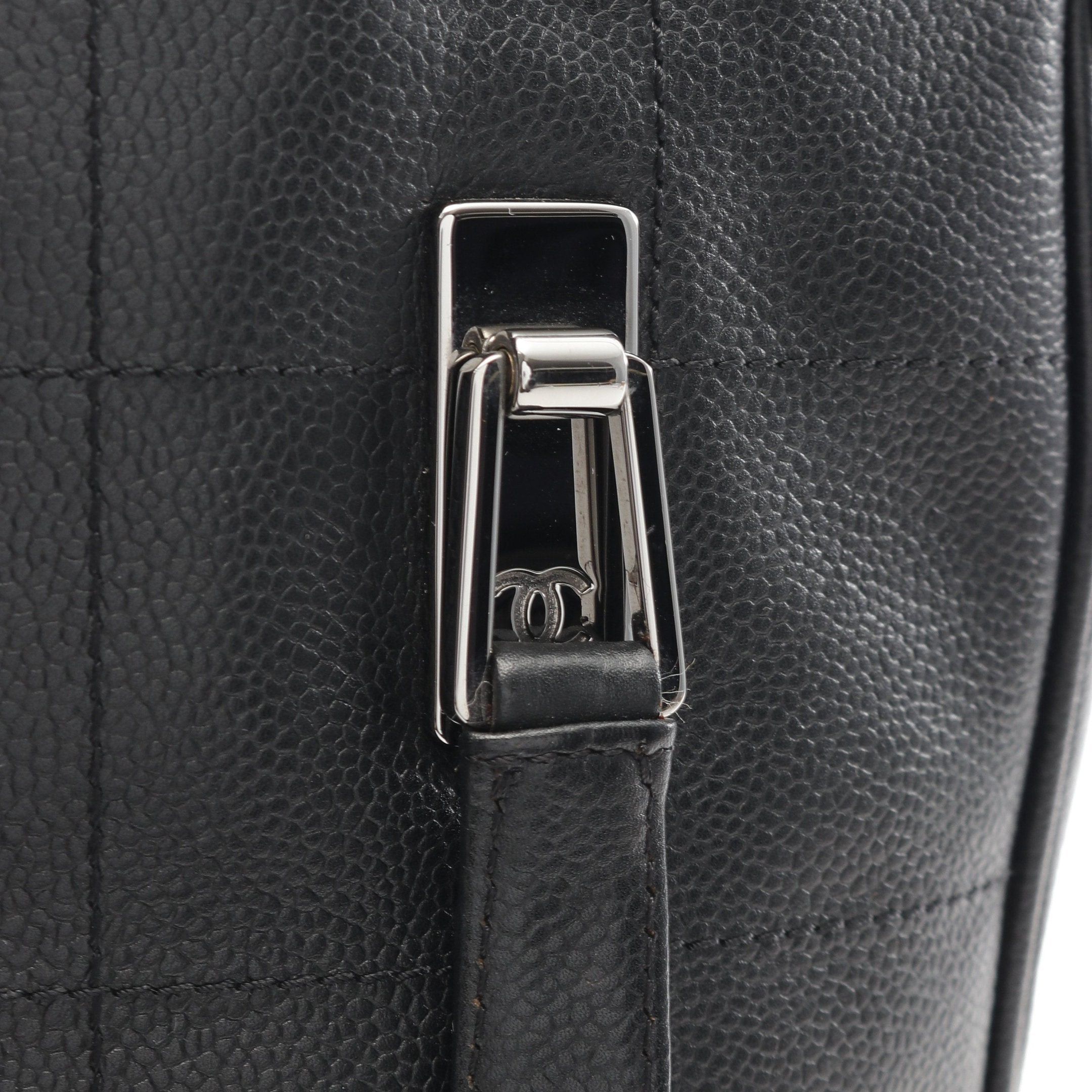 Chanel Chanel Chocolate Bar Handbag Tote Bag Caviar Skin Black Silver Hardware Size ONE SIZE - 8 Thumbnail