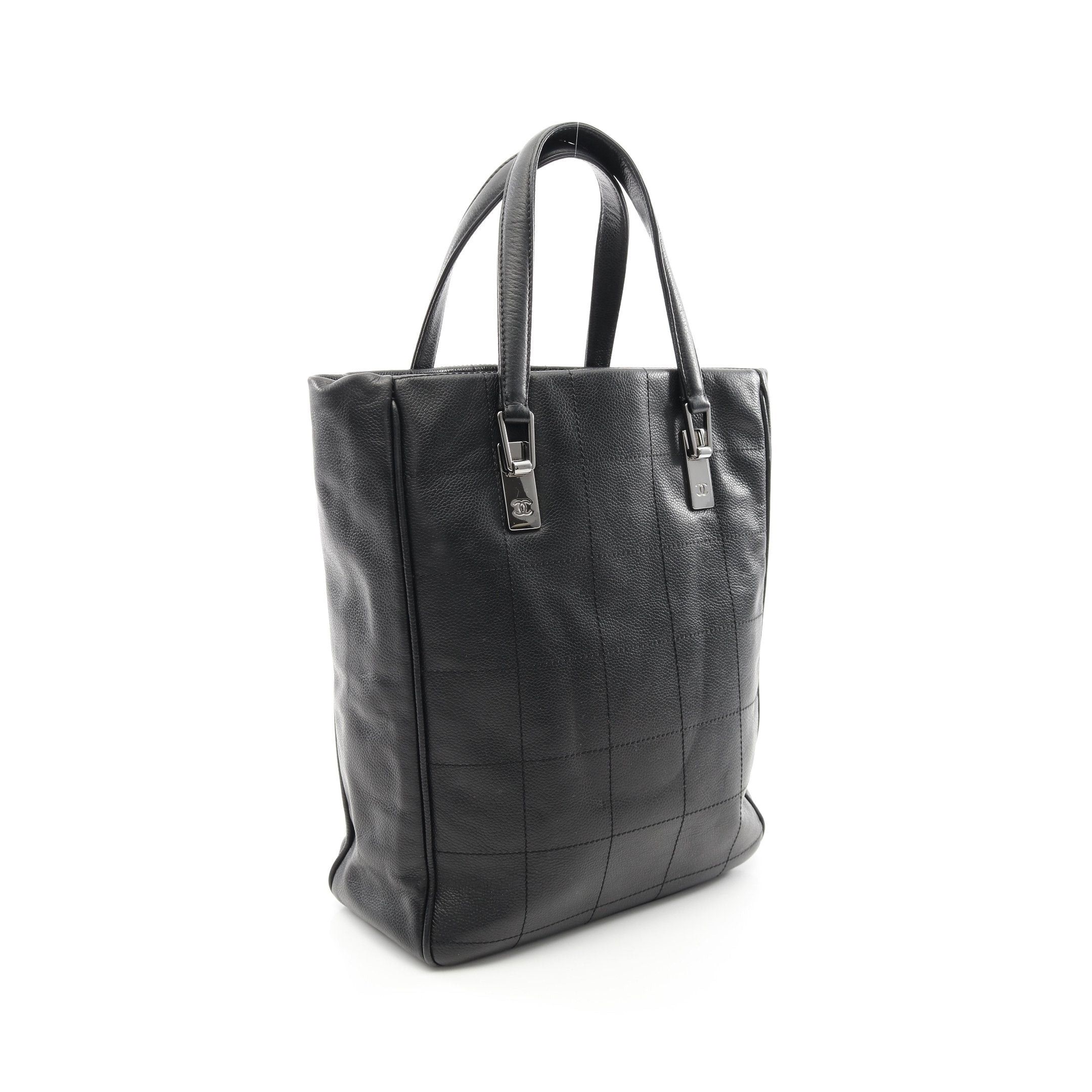 Chanel Chanel Chocolate Bar Handbag Tote Bag Caviar Skin Black Silver Hardware Size ONE SIZE - 2 Thumbnail