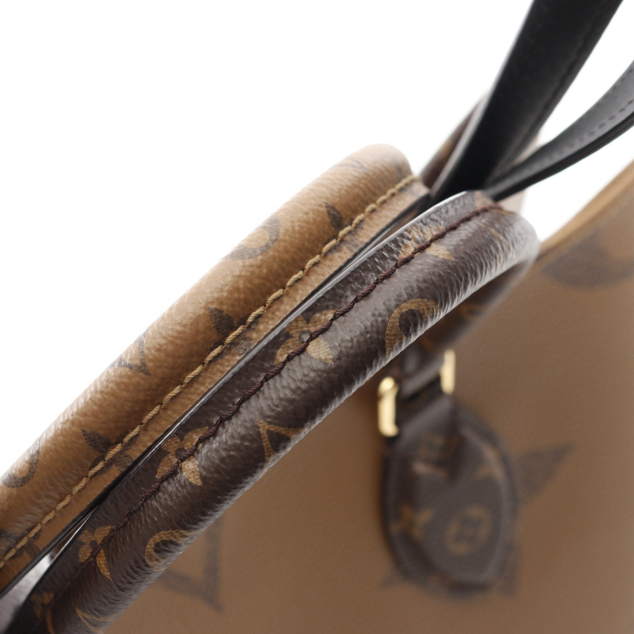Louis Vuitton Louis Vuitton On-The-Go Mm Monogram Giant Reverse Shoulder Bag Tote Leather Brown Beige Size ONE SIZE - 9 Thumbnail