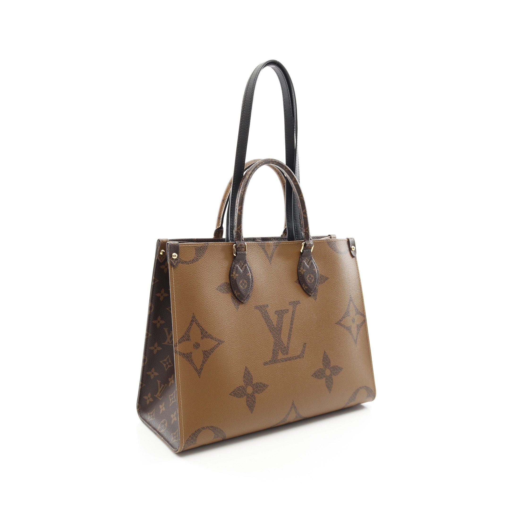 Louis Vuitton Louis Vuitton On-The-Go Mm Monogram Giant Reverse Shoulder Bag Tote Leather Brown Beige Size ONE SIZE - 2 Thumbnail
