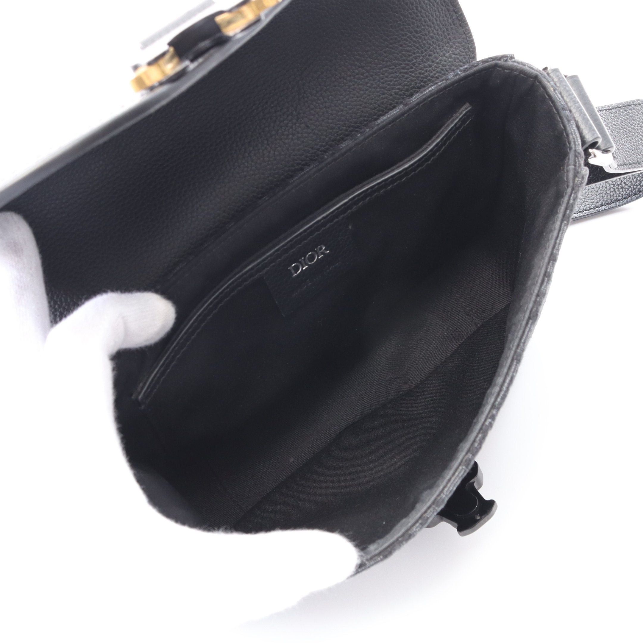 Dior Dior Saddle Oblique Messenger Bag Shoulder Canvas Leather Black Size ONE SIZE - 3 Thumbnail