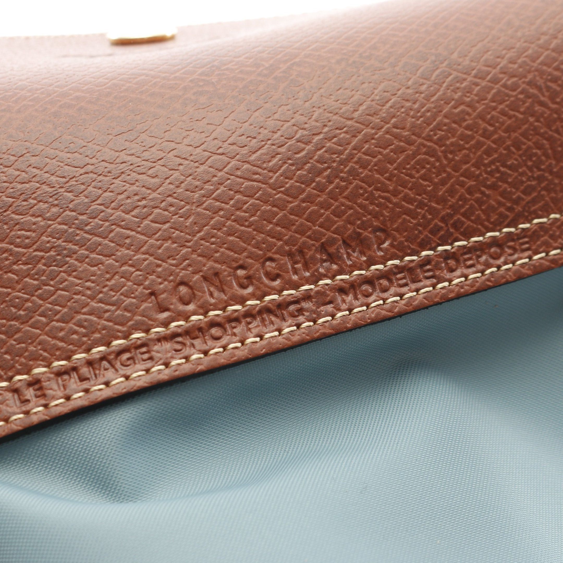 Longchamp Longchamp Le Preage Original L Shoulder Bag Tote Nylon Leather Blue Green Brown Size ONE SIZE - 3 Thumbnail