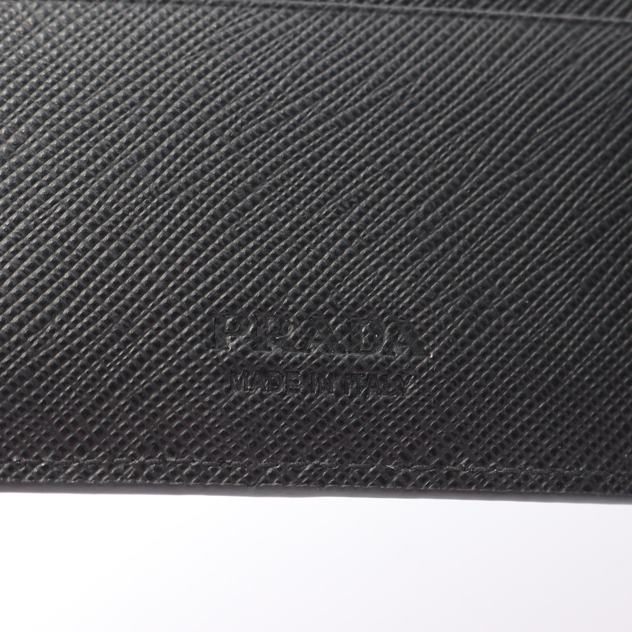 Prada Prada Saffiano Metal Bi-Fold Wallet Leather Black Size ONE SIZE - 5 Thumbnail