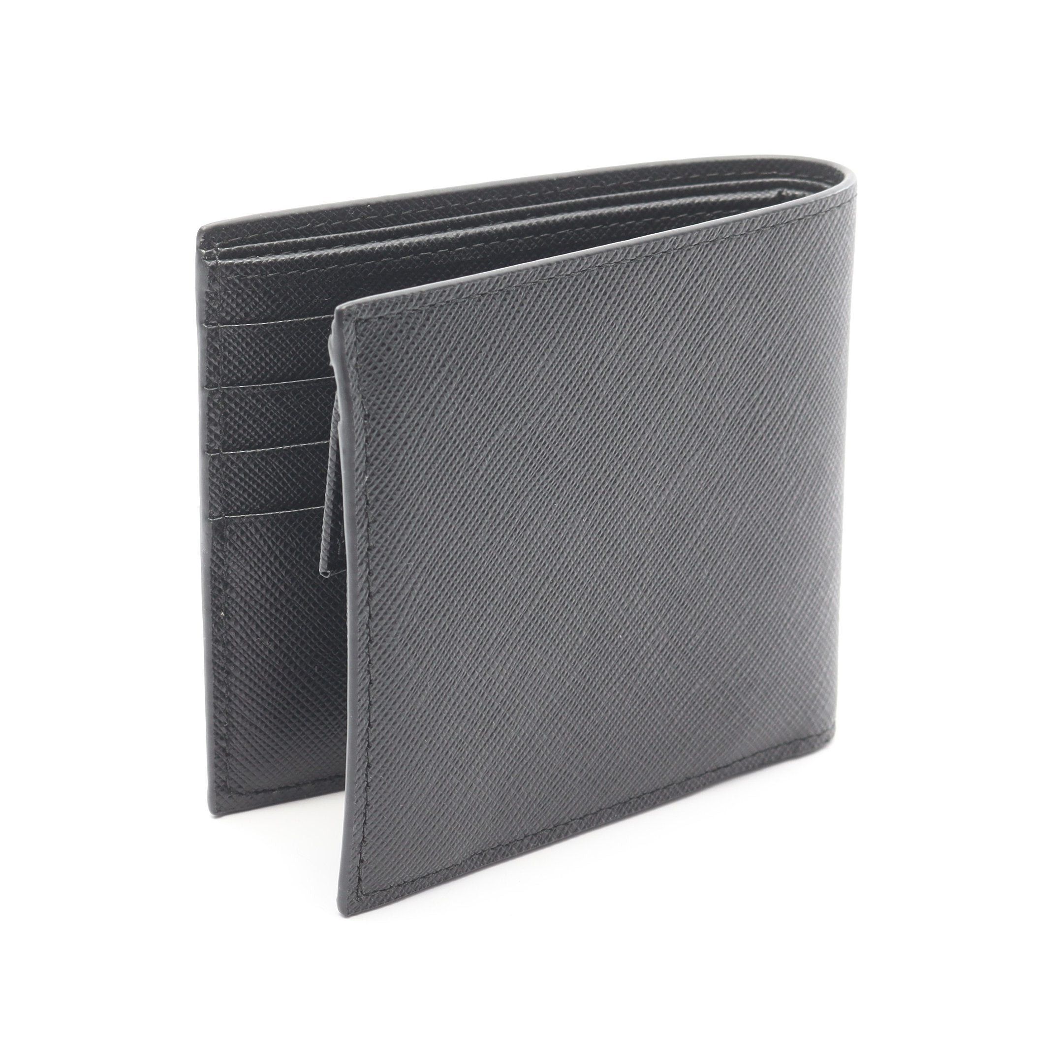 Prada Prada Saffiano Metal Bi-Fold Wallet Leather Black Size ONE SIZE - 2 Thumbnail