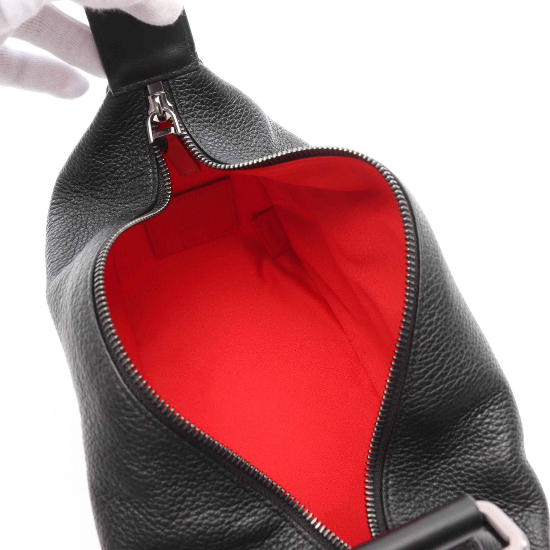 Christian Louboutin Christian Louboutin Funky Handbag Spike Studs Leather Black Size ONE SIZE - 3 Thumbnail