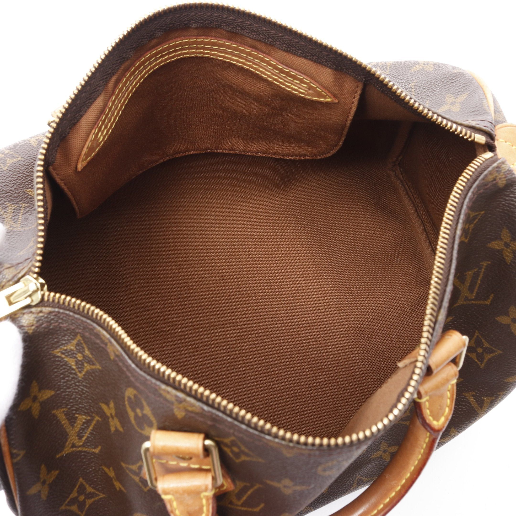 Louis Vuitton Louis Vuitton Speedy 30 Monogram Handbag Leather Brown Size ONE SIZE - 3 Thumbnail