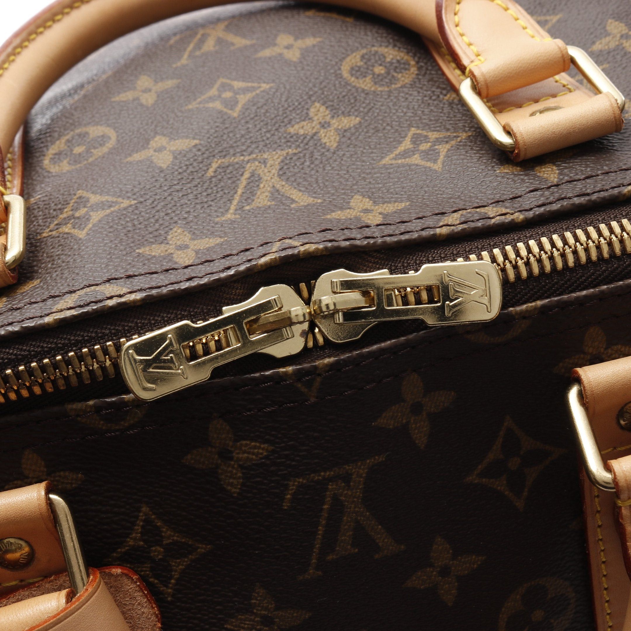 Louis Vuitton Louis Vuitton Keepall 55 Monogram Boston Bag Leather Brown Size ONE SIZE - 7 Thumbnail
