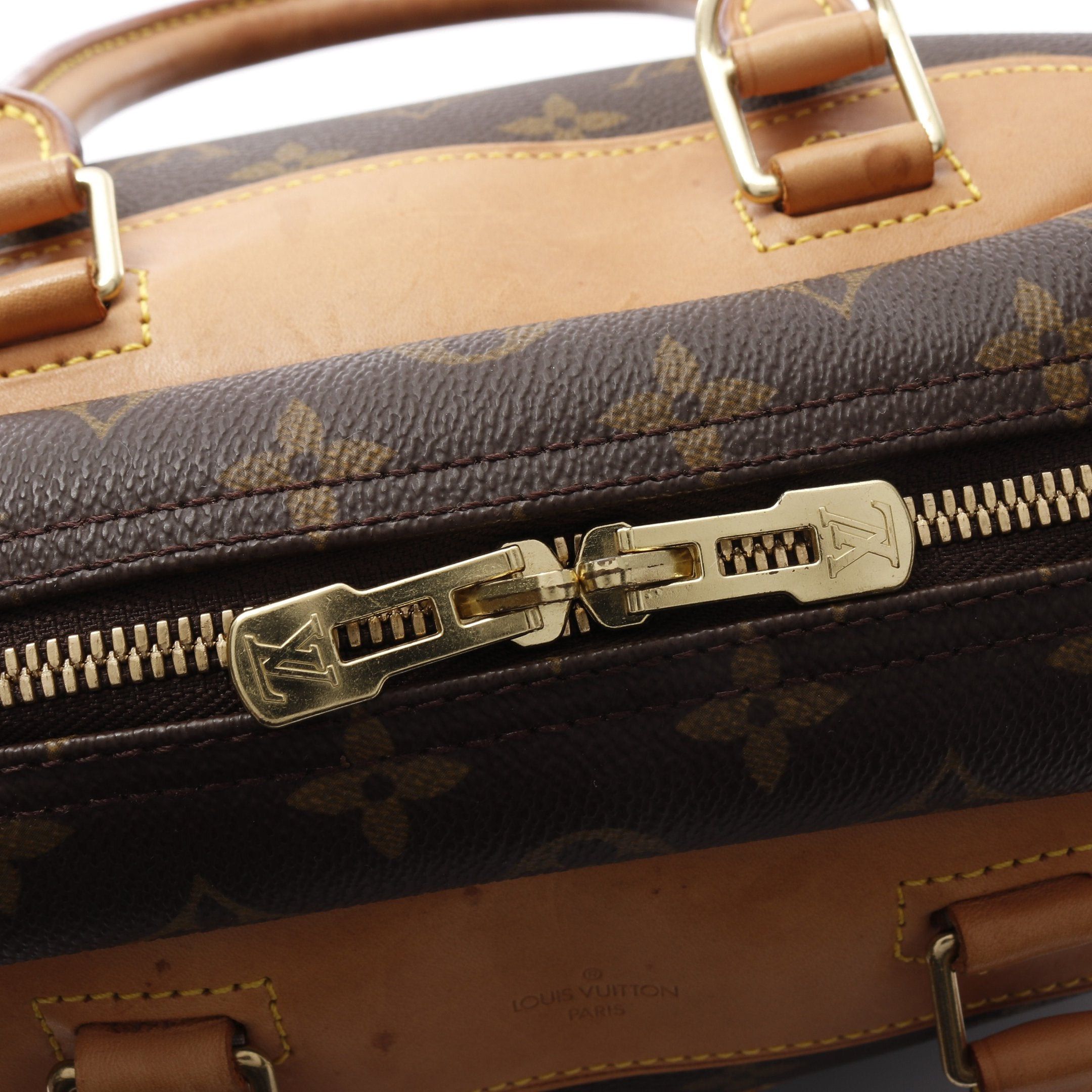 Louis Vuitton Louis Vuitton Deauville Bowling Vanity Monogram Handbag Leather Brown Size ONE SIZE - 7 Thumbnail