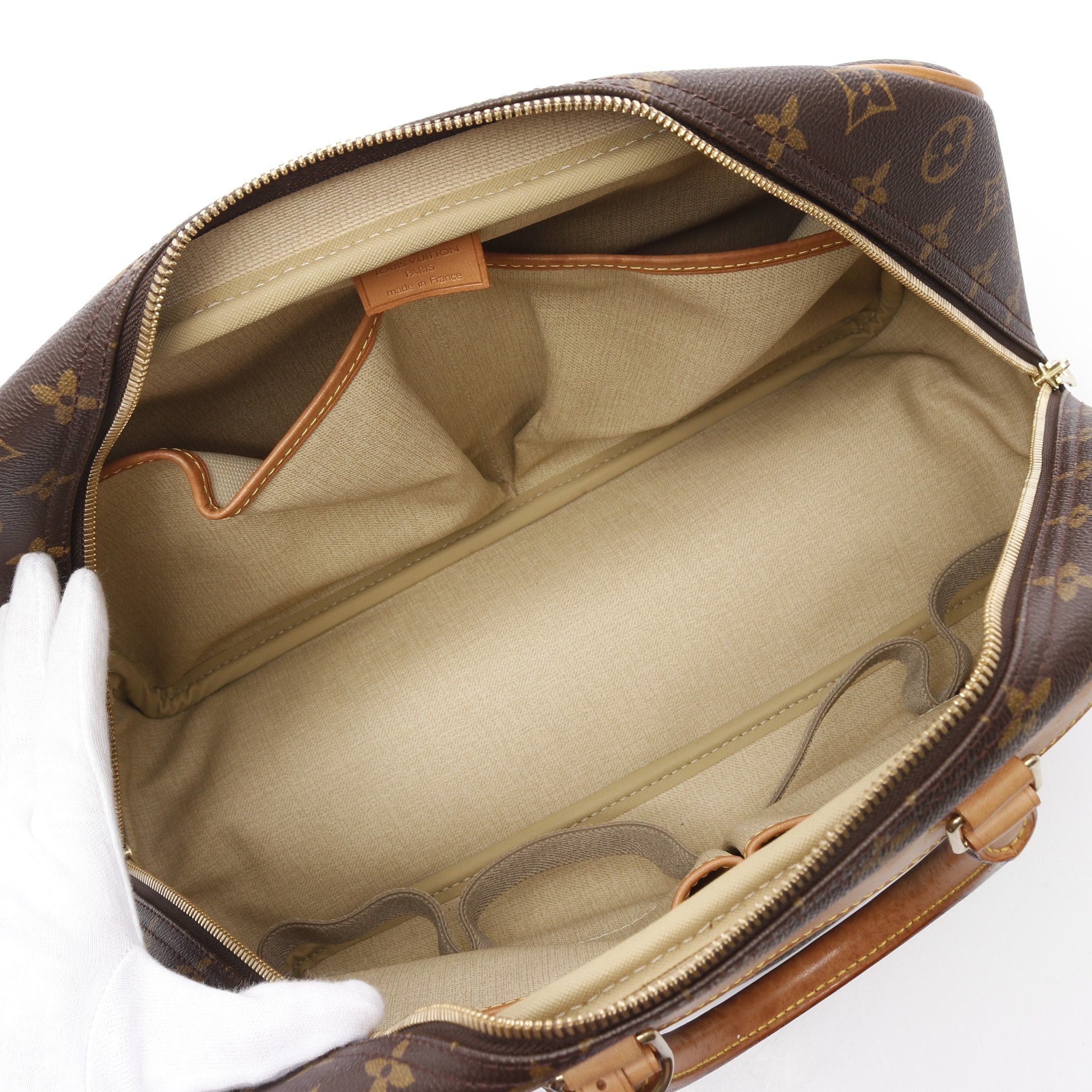 Louis Vuitton Louis Vuitton Deauville Bowling Vanity Monogram Handbag Leather Brown Size ONE SIZE - 3 Thumbnail