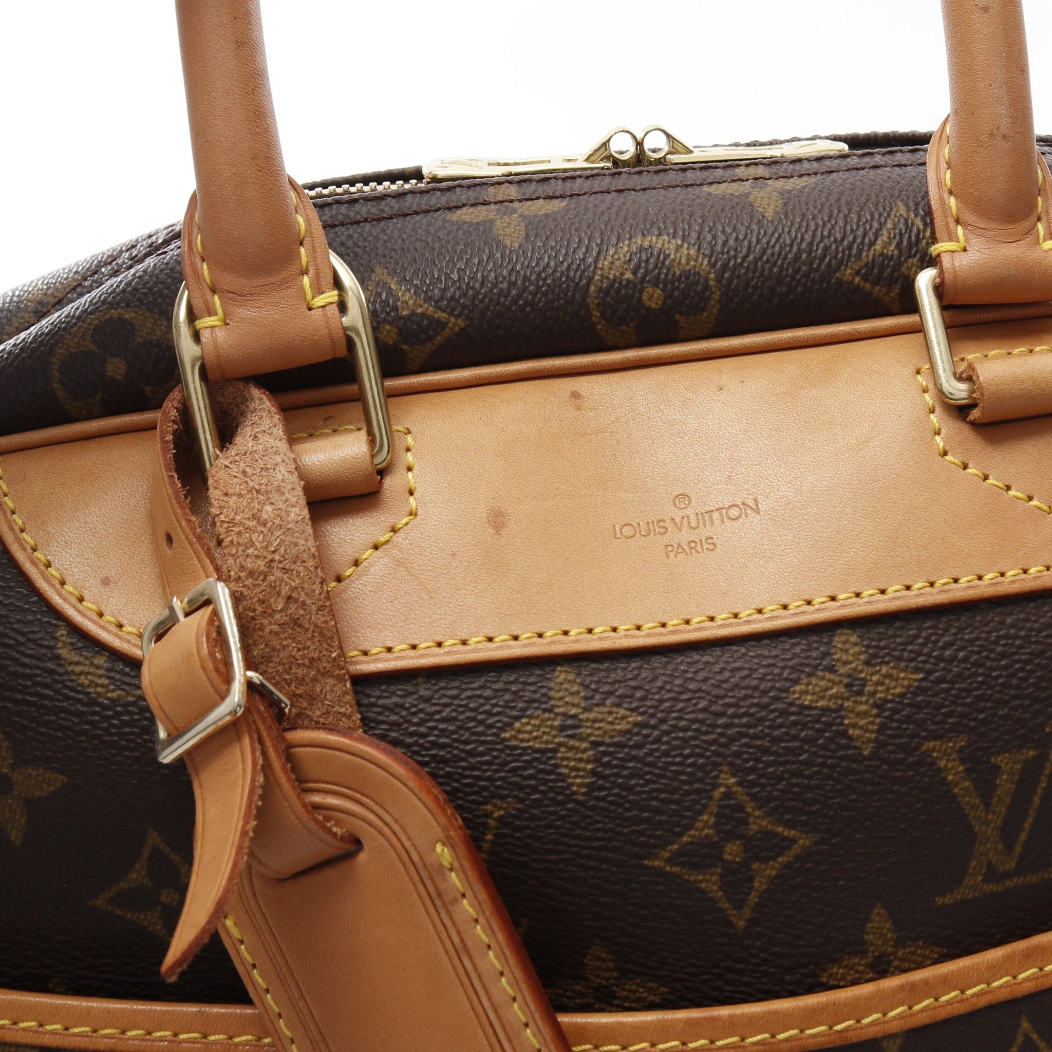 Louis Vuitton Louis Vuitton Deauville Bowling Vanity Monogram Handbag Leather Brown Size ONE SIZE - 8 Thumbnail