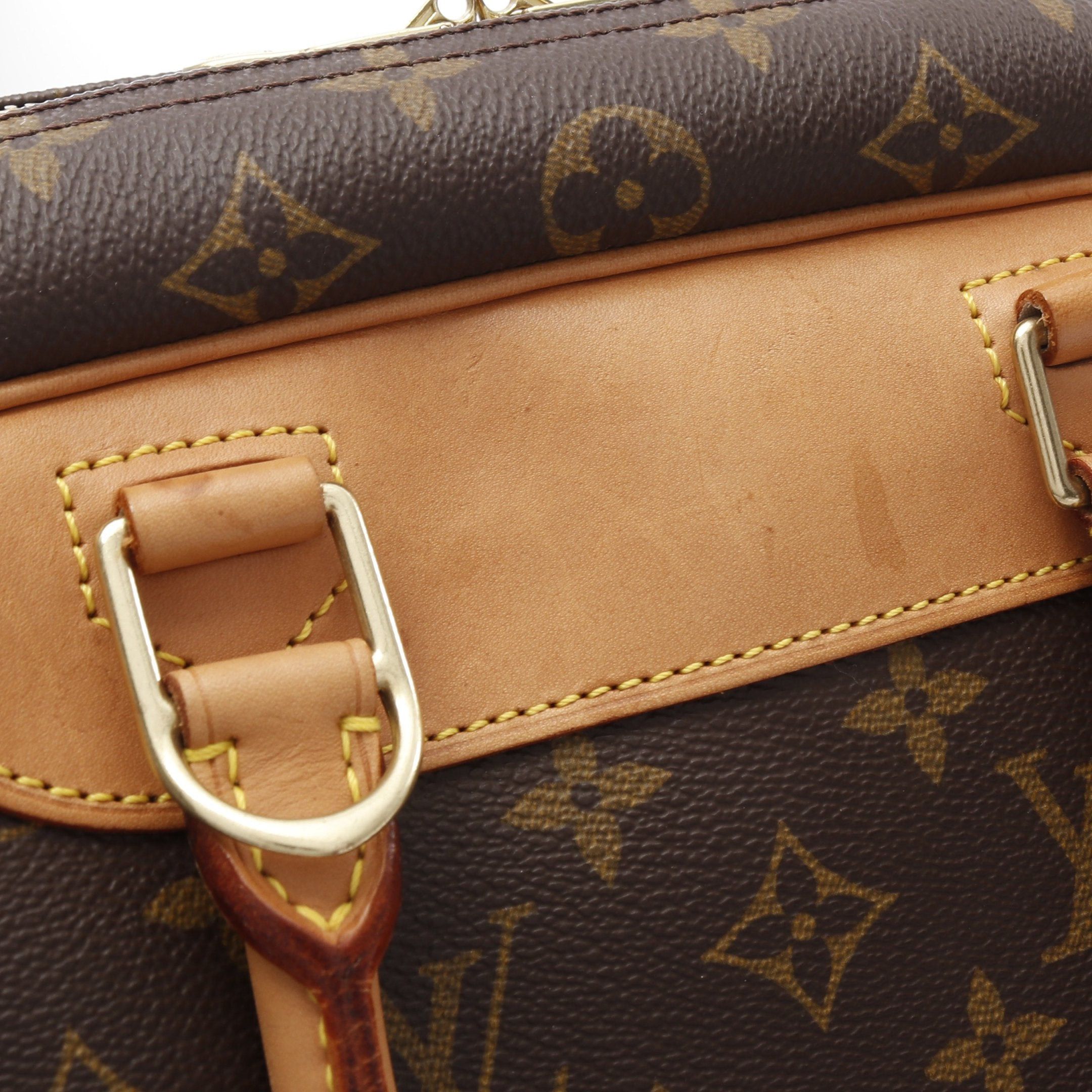 Louis Vuitton Louis Vuitton Deauville Bowling Vanity Monogram Handbag Leather Brown Size ONE SIZE - 10 Thumbnail