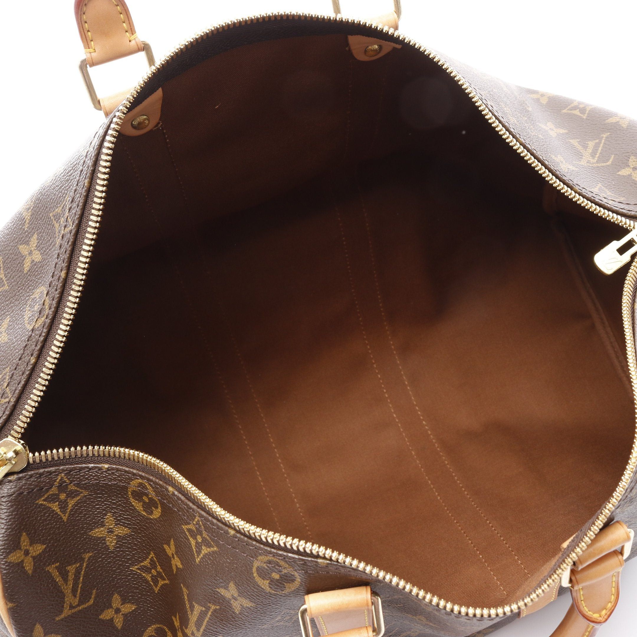 Louis Vuitton Louis Vuitton Keepall 45 Monogram Boston Bag Leather Brown Size ONE SIZE - 3 Thumbnail