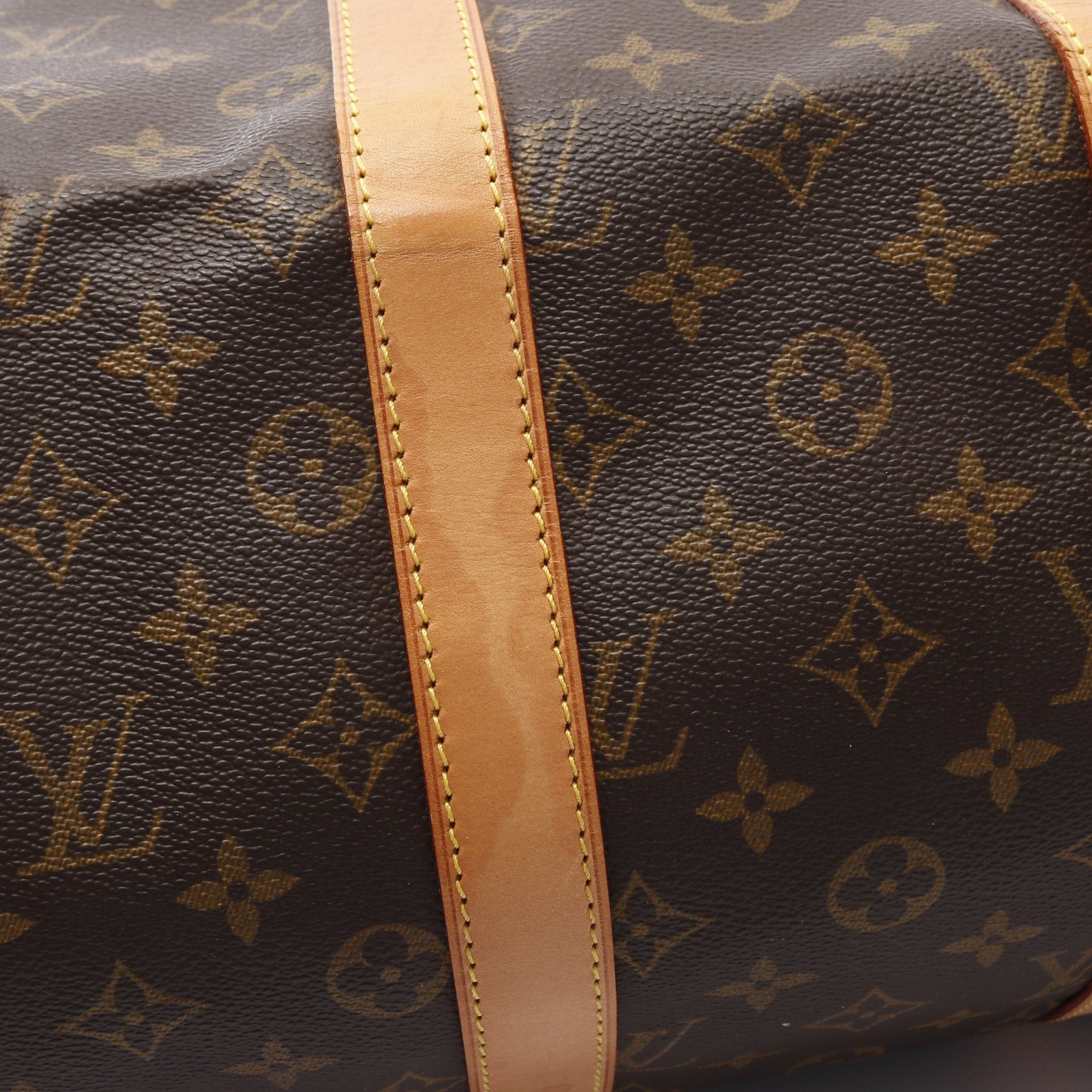 Louis Vuitton Louis Vuitton Keepall 45 Monogram Boston Bag Leather Brown Size ONE SIZE - 8 Thumbnail
