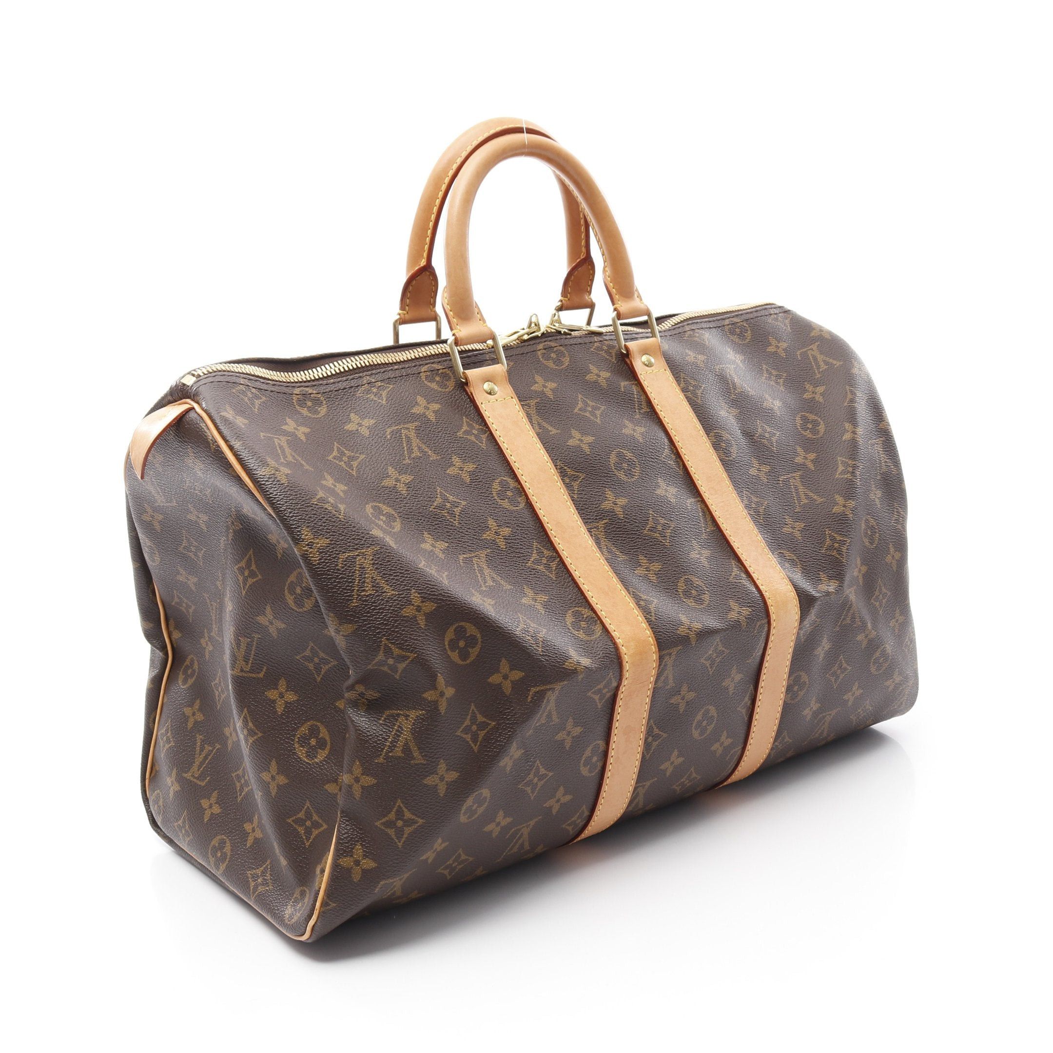 Louis Vuitton Louis Vuitton Keepall 45 Monogram Boston Bag Leather Brown Size ONE SIZE - 2 Thumbnail