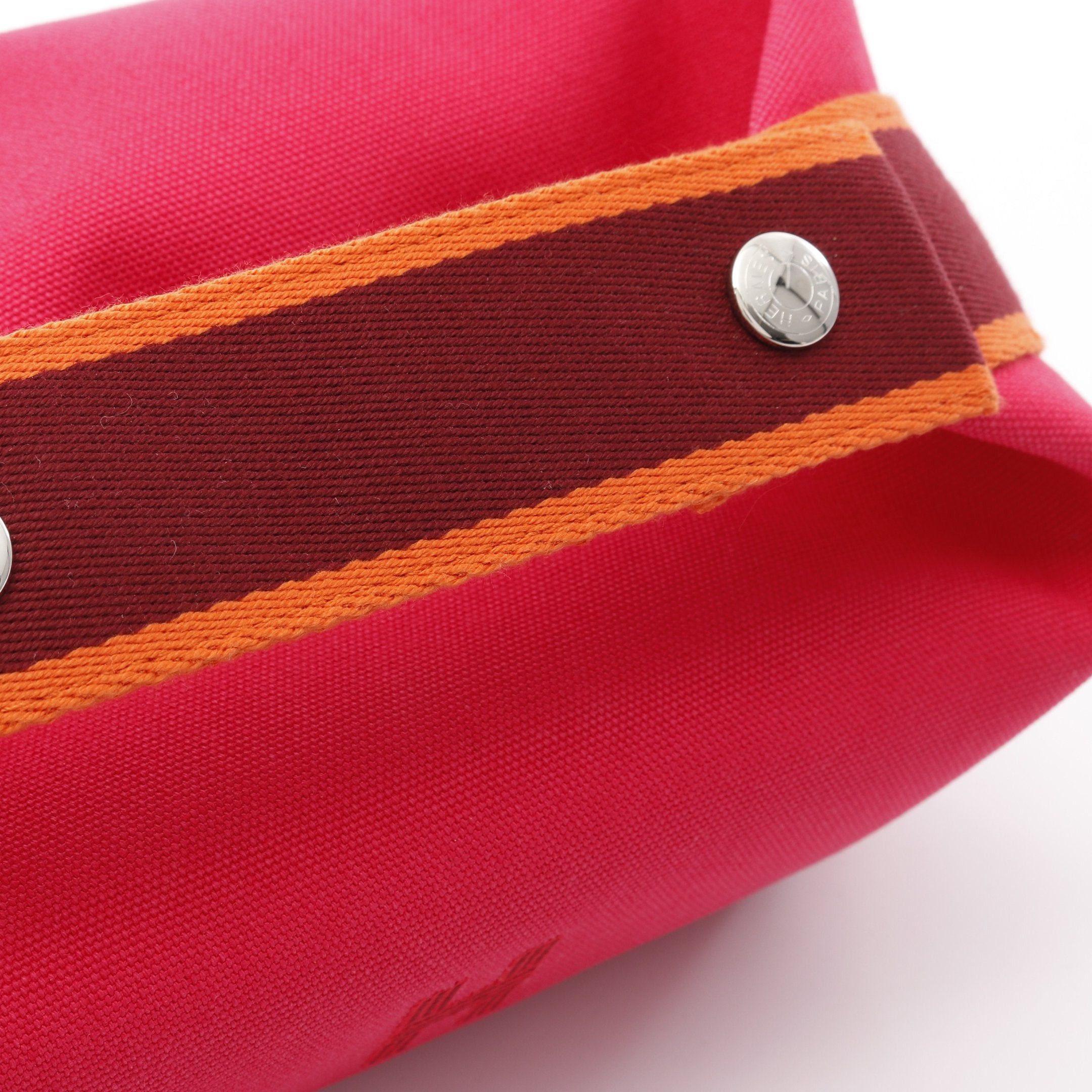Hermes Hermes Bride-A-Brac Pm Hibiscus Handbag Canvas Pink Purple Bordeaux Orange Silver Hardware Size ONE SIZE - 6 Thumbnail