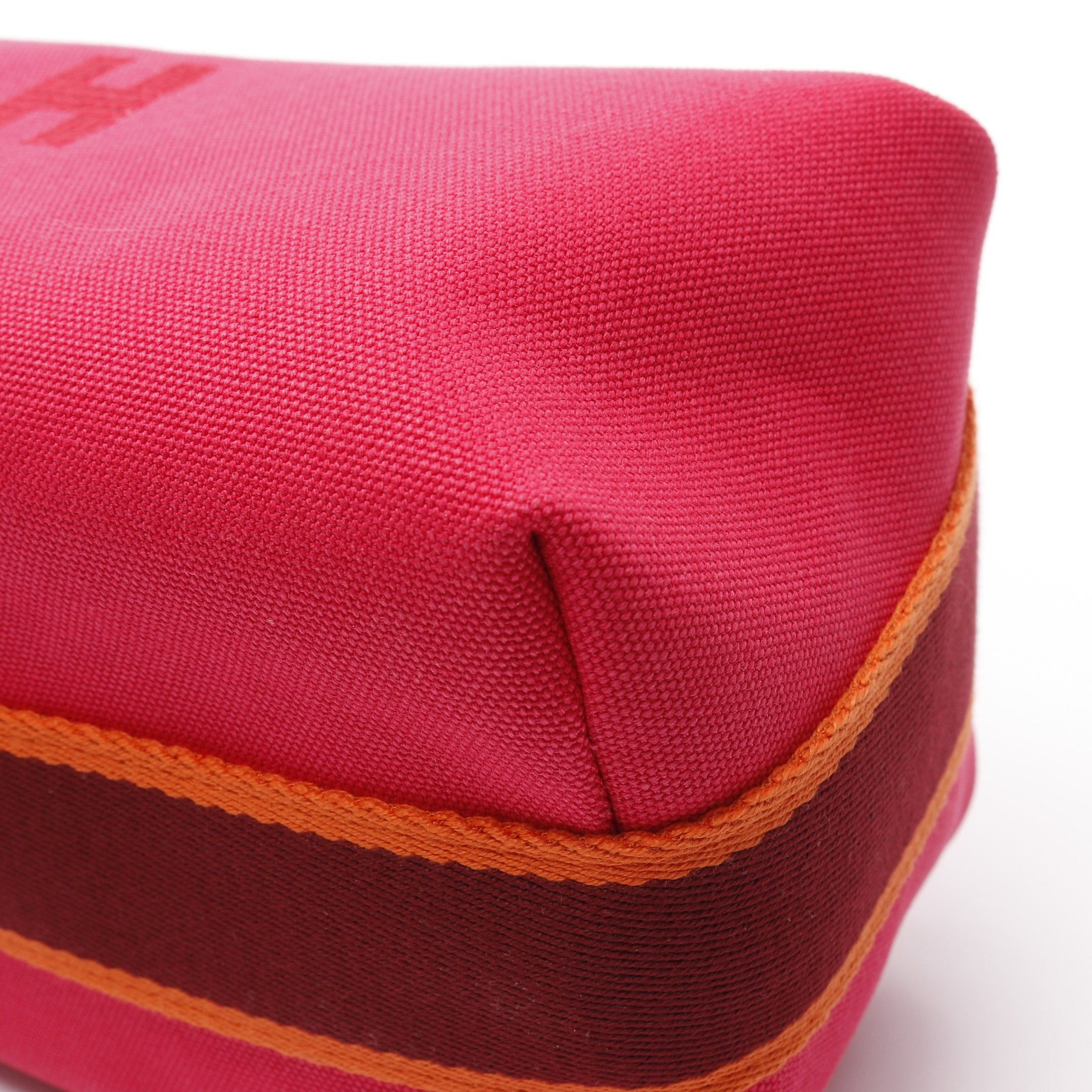 Hermes Hermes Bride-A-Brac Pm Hibiscus Handbag Canvas Pink Purple Bordeaux Orange Silver Hardware Size ONE SIZE - 7 Thumbnail