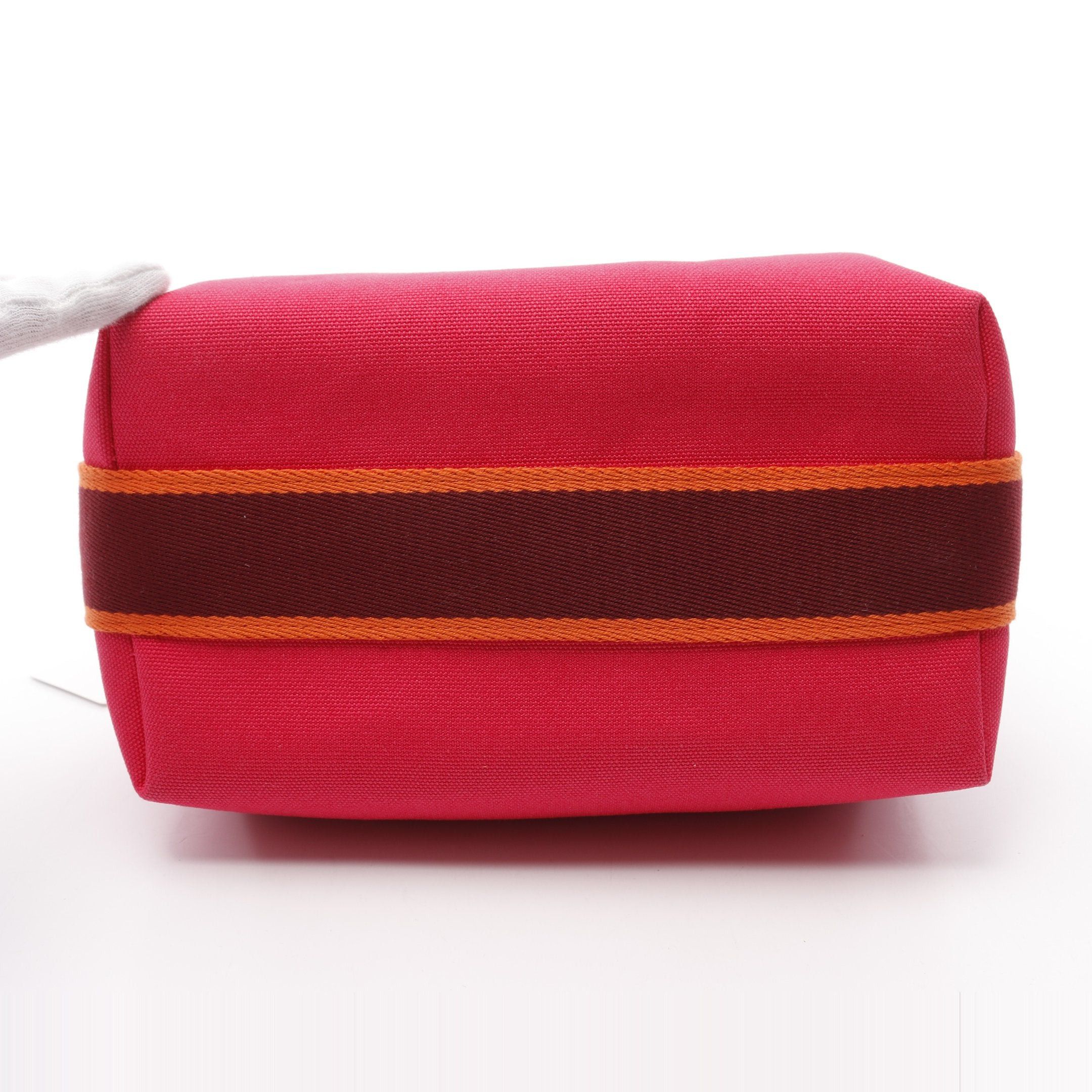 Hermes Hermes Bride-A-Brac Pm Hibiscus Handbag Canvas Pink Purple Bordeaux Orange Silver Hardware Size ONE SIZE - 8 Thumbnail