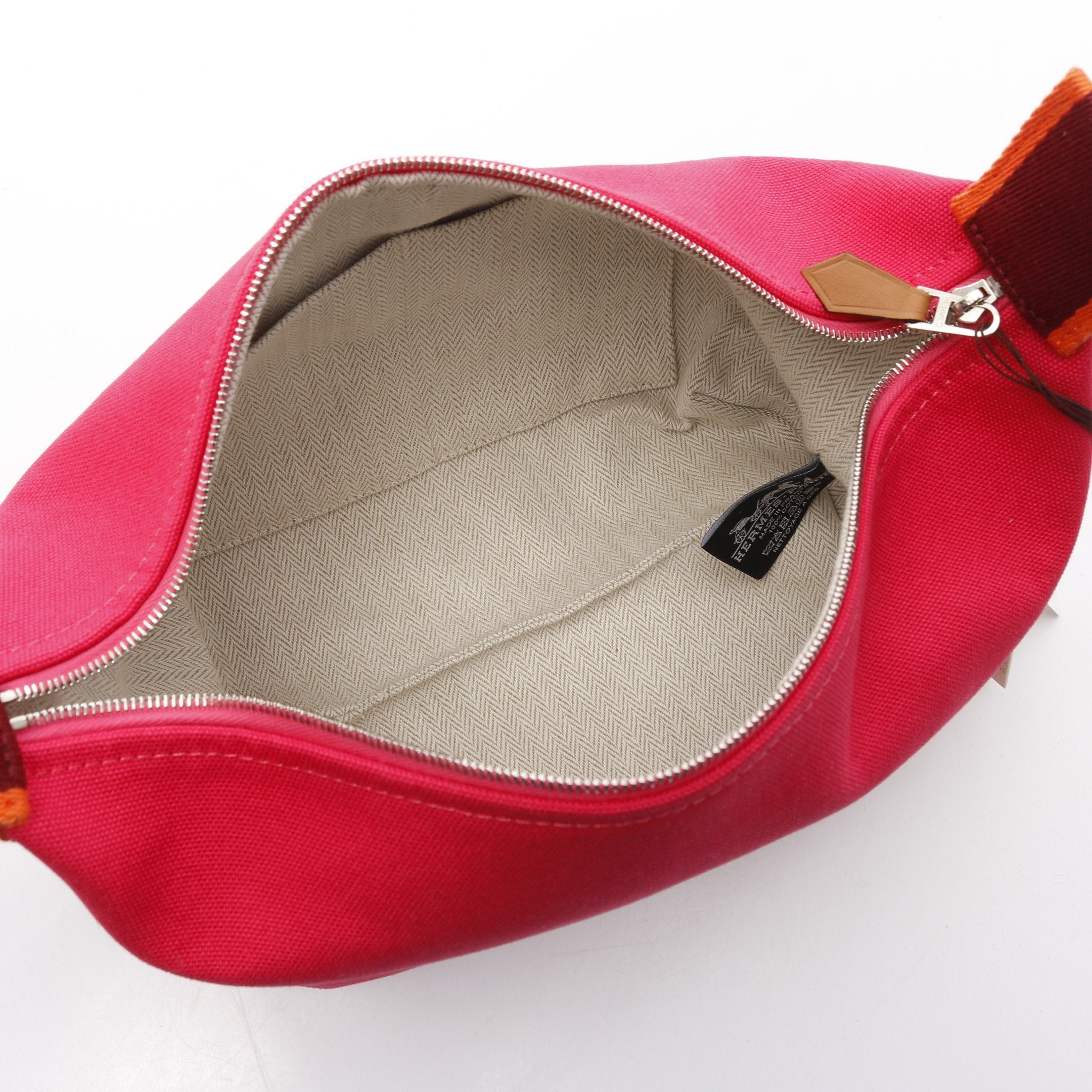 Hermes Hermes Bride-A-Brac Pm Hibiscus Handbag Canvas Pink Purple Bordeaux Orange Silver Hardware Size ONE SIZE - 3 Thumbnail