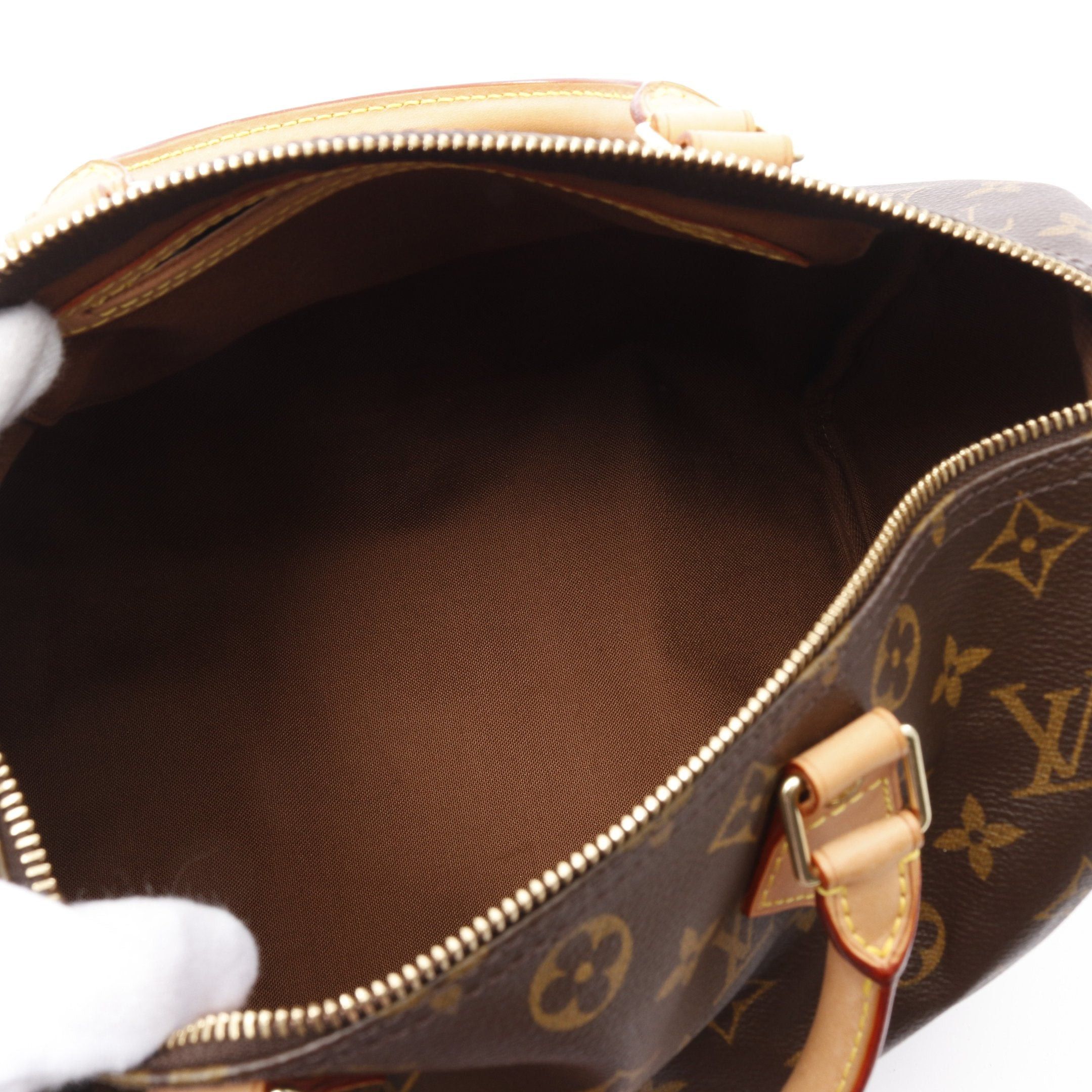 Louis Vuitton Louis Vuitton Speedy 30 Monogram Handbag Leather Brown Size ONE SIZE - 3 Thumbnail