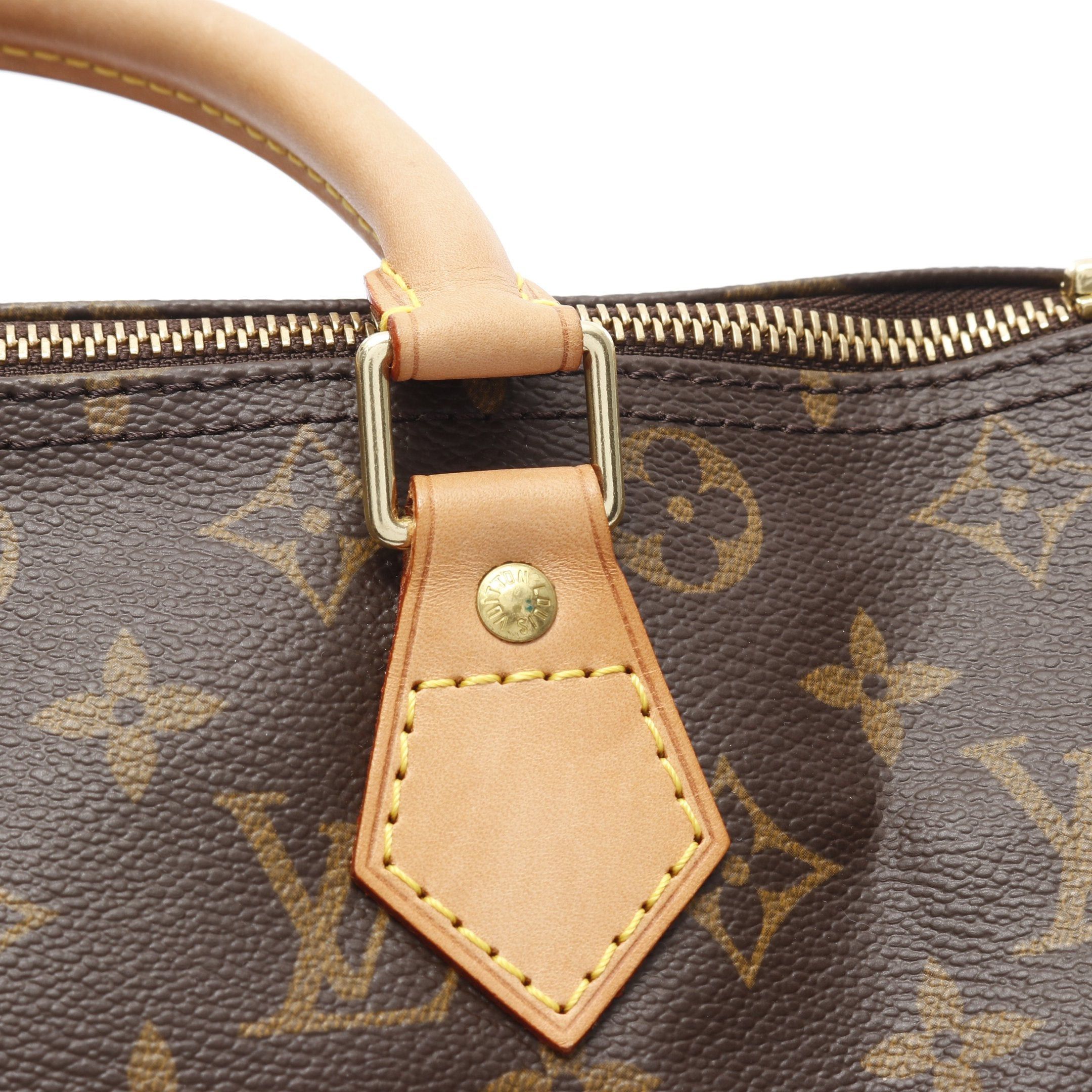 Louis Vuitton Louis Vuitton Speedy 30 Monogram Handbag Leather Brown Size ONE SIZE - 7 Thumbnail