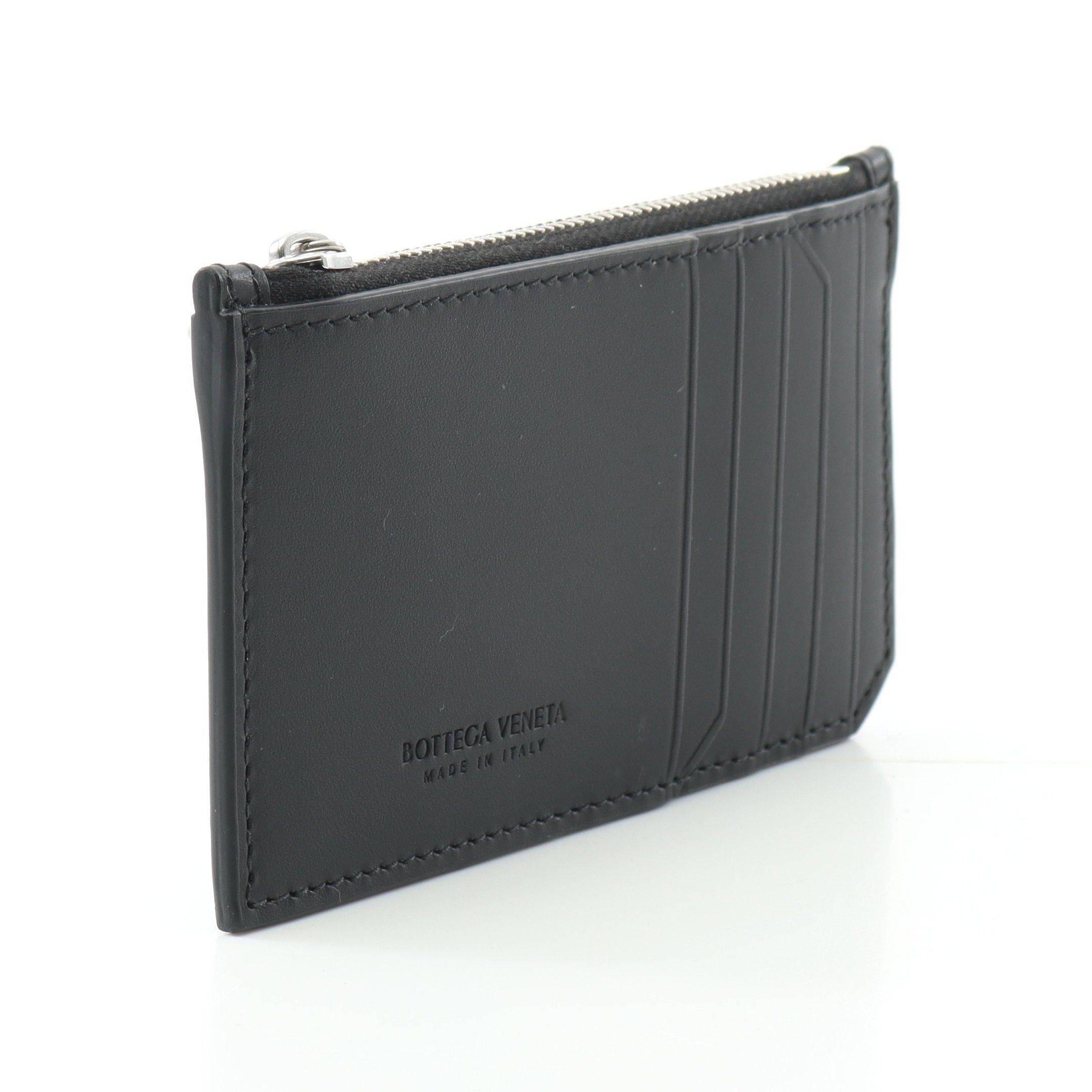 Bottega Veneta Bottega Veneta Intrecciato Piccolo Fastener Biobasedleather Card Case Leather Black Size ONE SIZE - 2 Thumbnail
