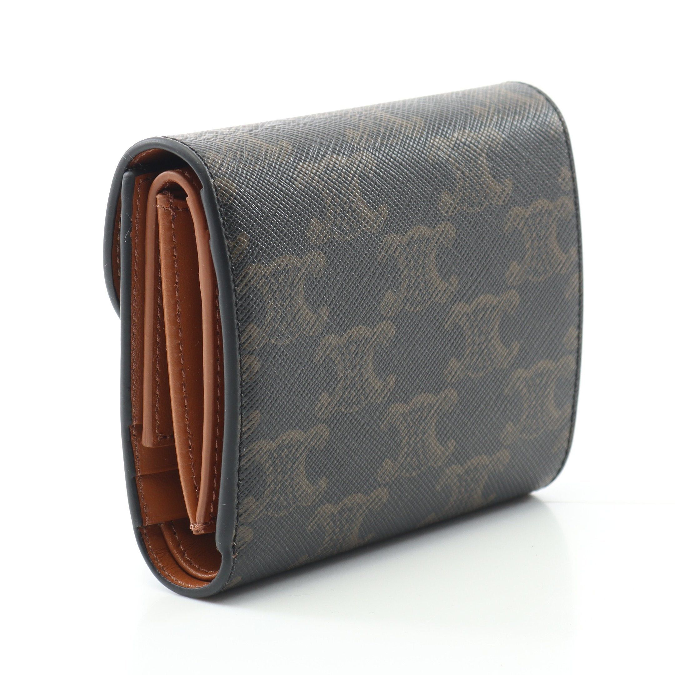 Celine Celine Small Triomphe Wallet Trifold Leather Black Brown Size ONE SIZE - 2 Thumbnail