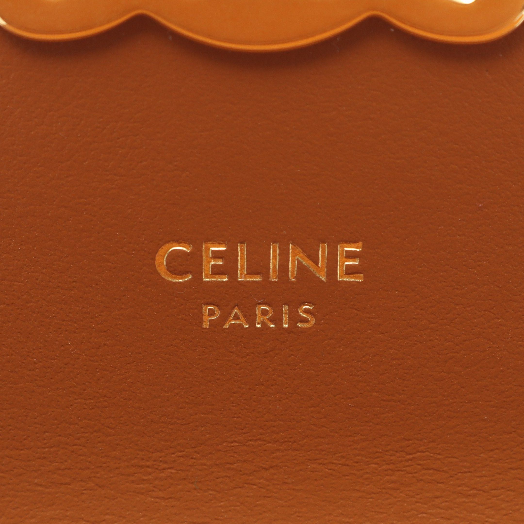 Celine Celine Small Triomphe Wallet Trifold Leather Black Brown Size ONE SIZE - 5 Thumbnail