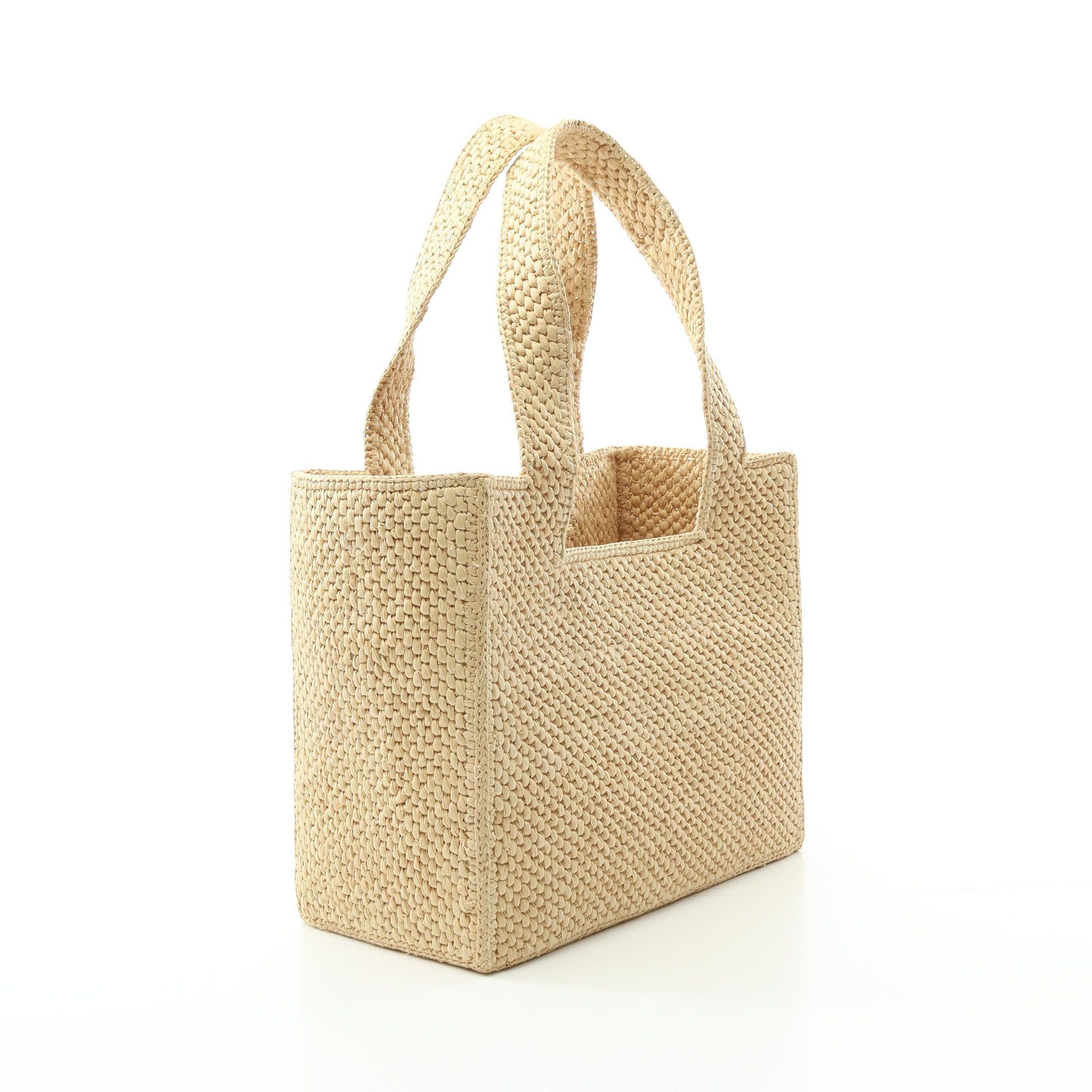 Loewe Loewe Loewe Font Medium Shoulder Bag Tote Raffia Beige Size ONE SIZE - 2 Thumbnail