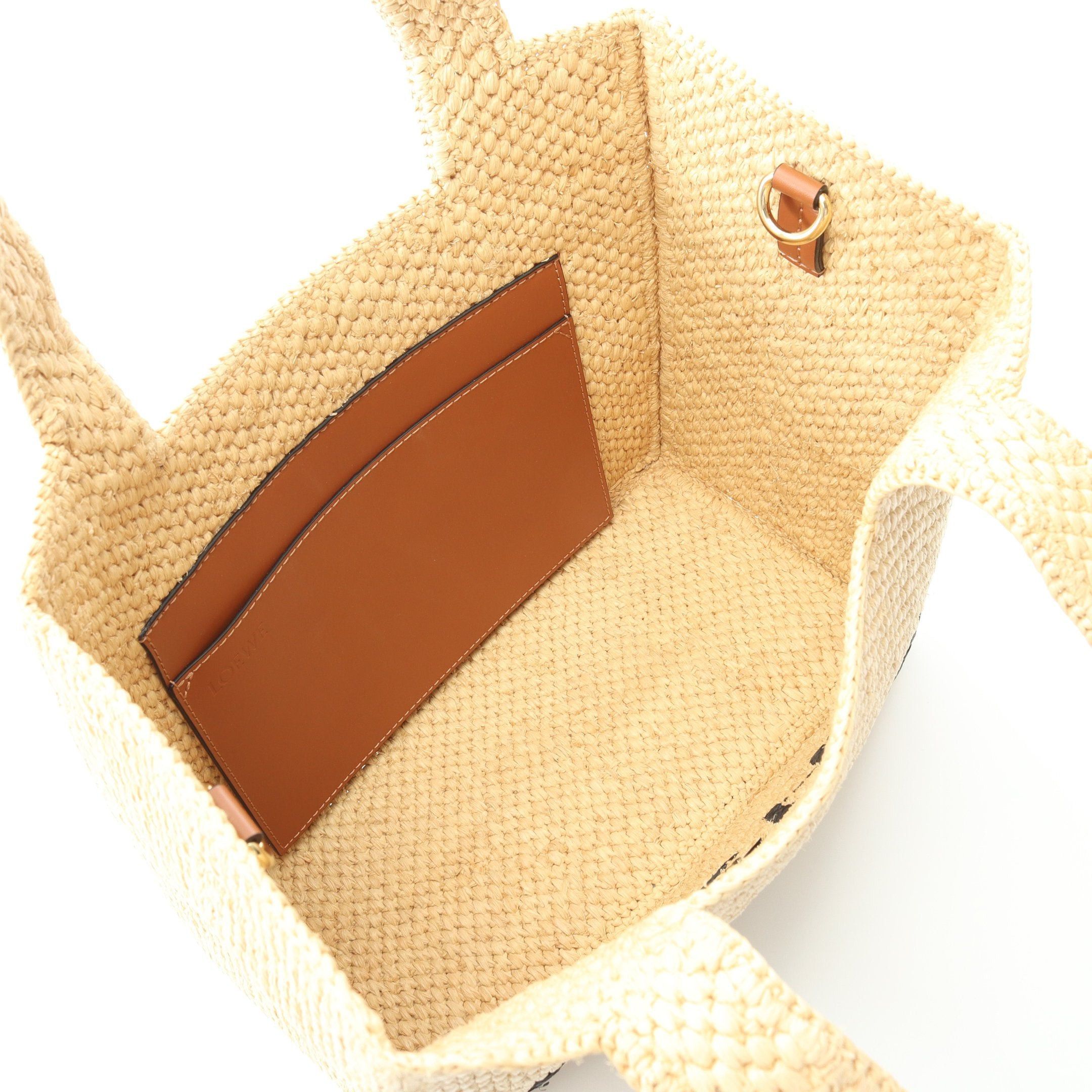 Loewe Loewe Loewe Font Medium Shoulder Bag Tote Raffia Beige Size ONE SIZE - 3 Thumbnail