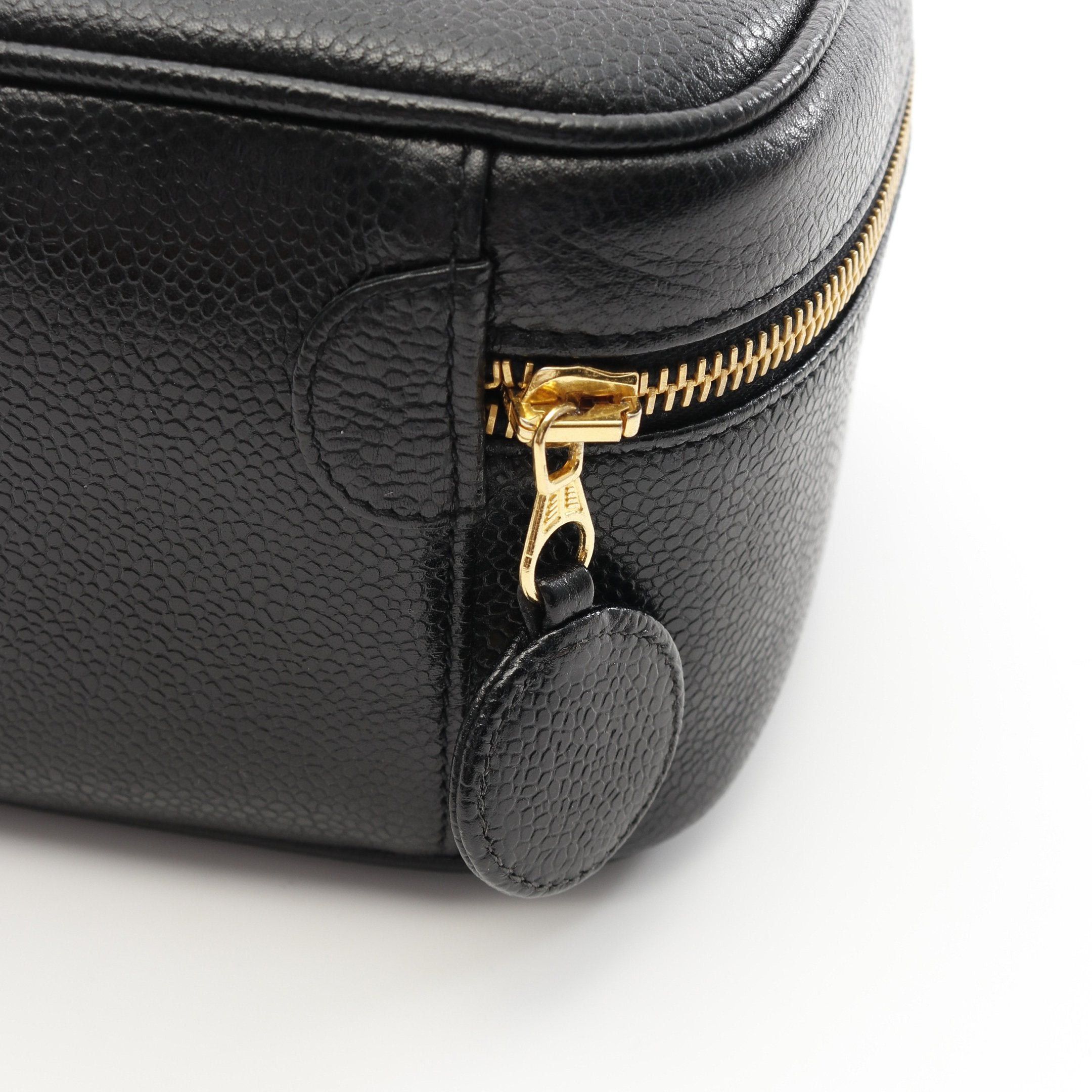 Chanel Chanel Coco Mark Handbag Vanity Bag Caviar Skin Black Gold Hardware Size ONE SIZE - 9 Thumbnail