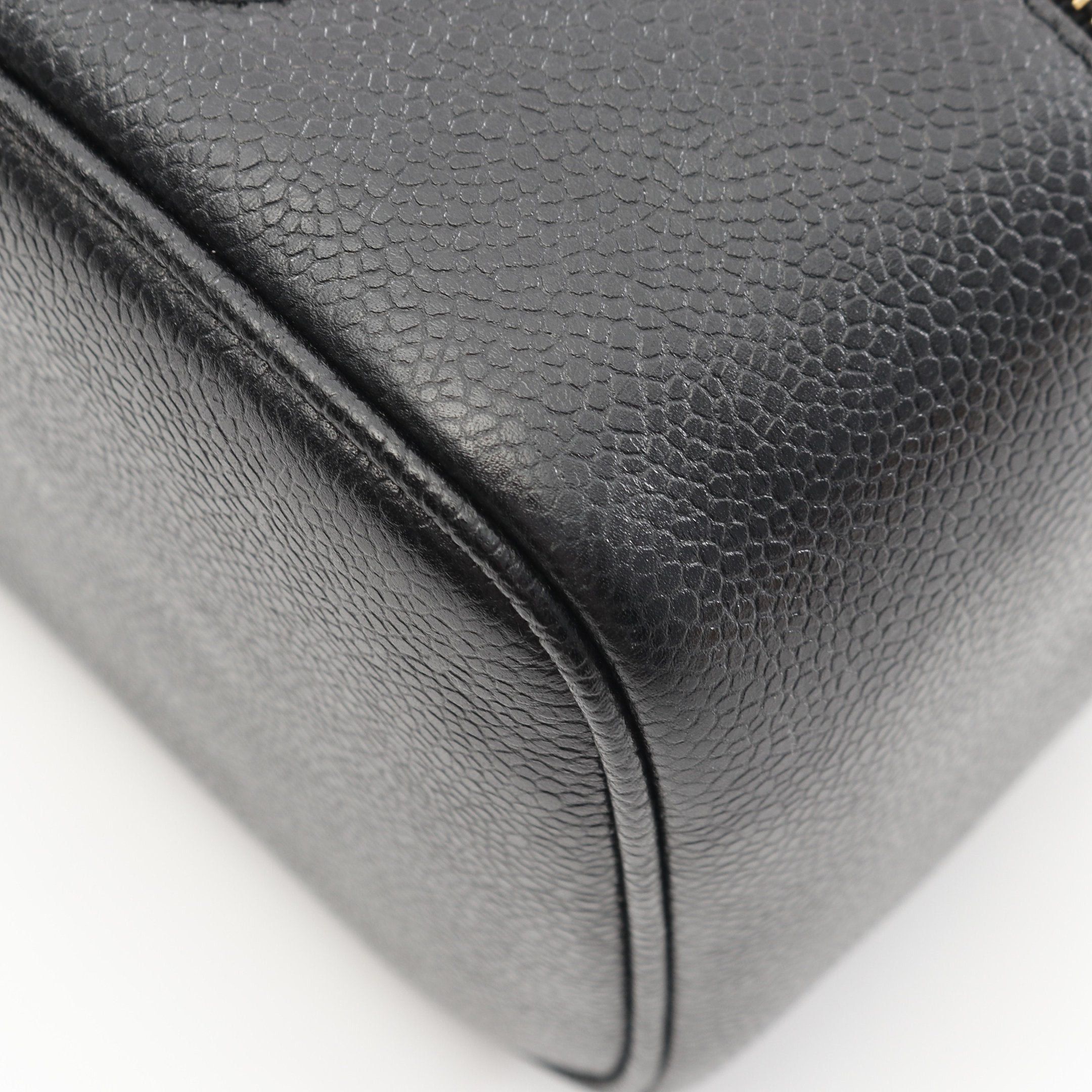 Chanel Chanel Coco Mark Handbag Vanity Bag Caviar Skin Black Gold Hardware Size ONE SIZE - 6 Thumbnail