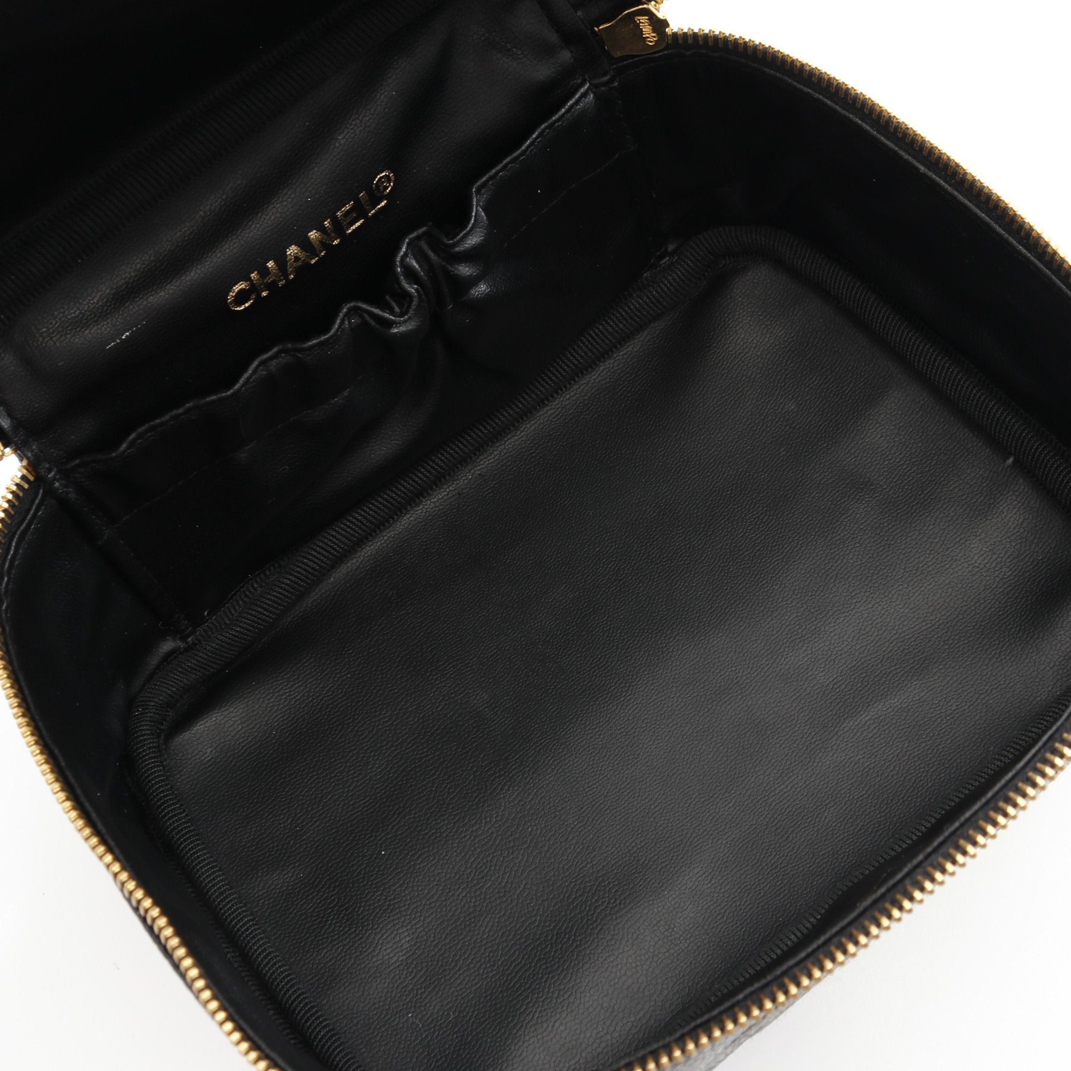 Chanel Chanel Coco Mark Handbag Vanity Bag Caviar Skin Black Gold Hardware Size ONE SIZE - 3 Thumbnail