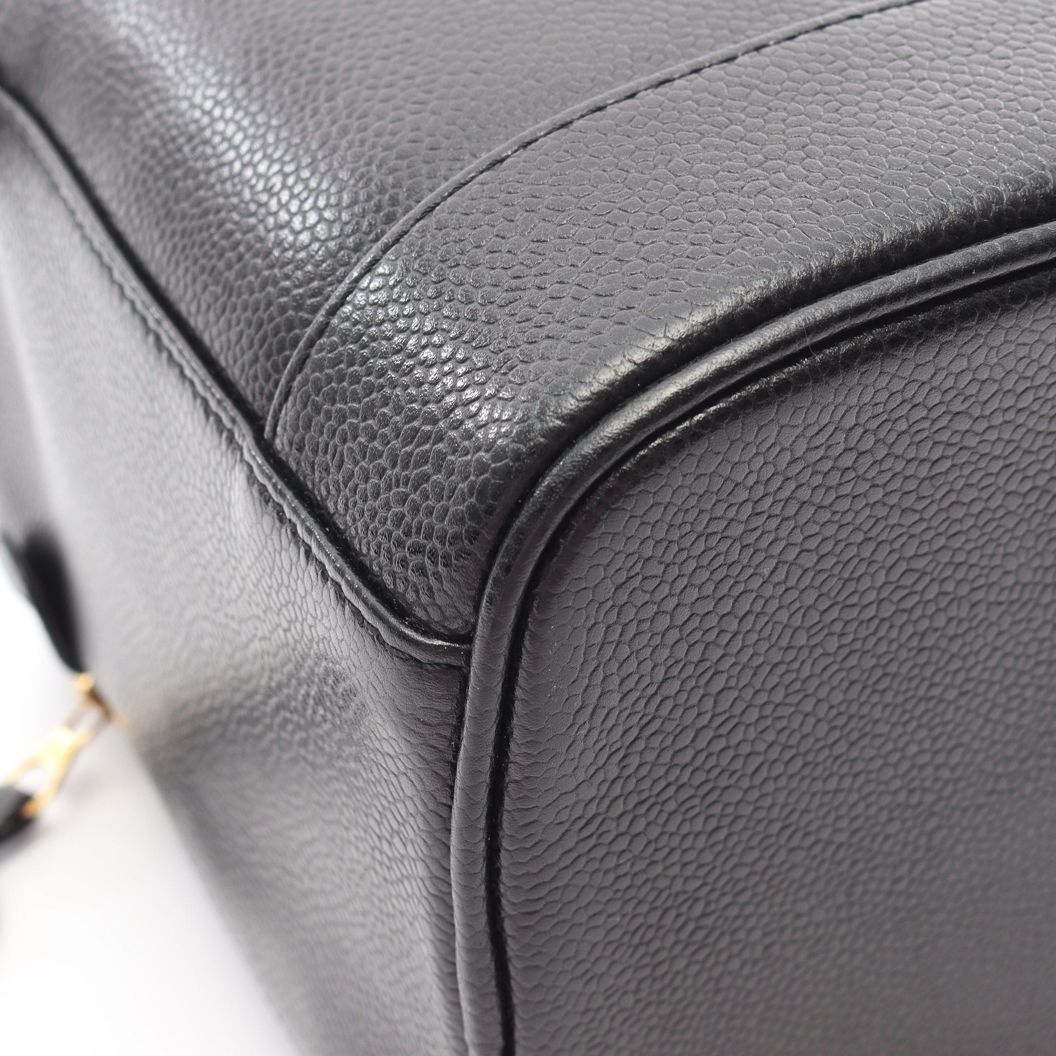 Chanel Chanel Coco Mark Handbag Vanity Bag Caviar Skin Black Gold Hardware Size ONE SIZE - 6 Thumbnail