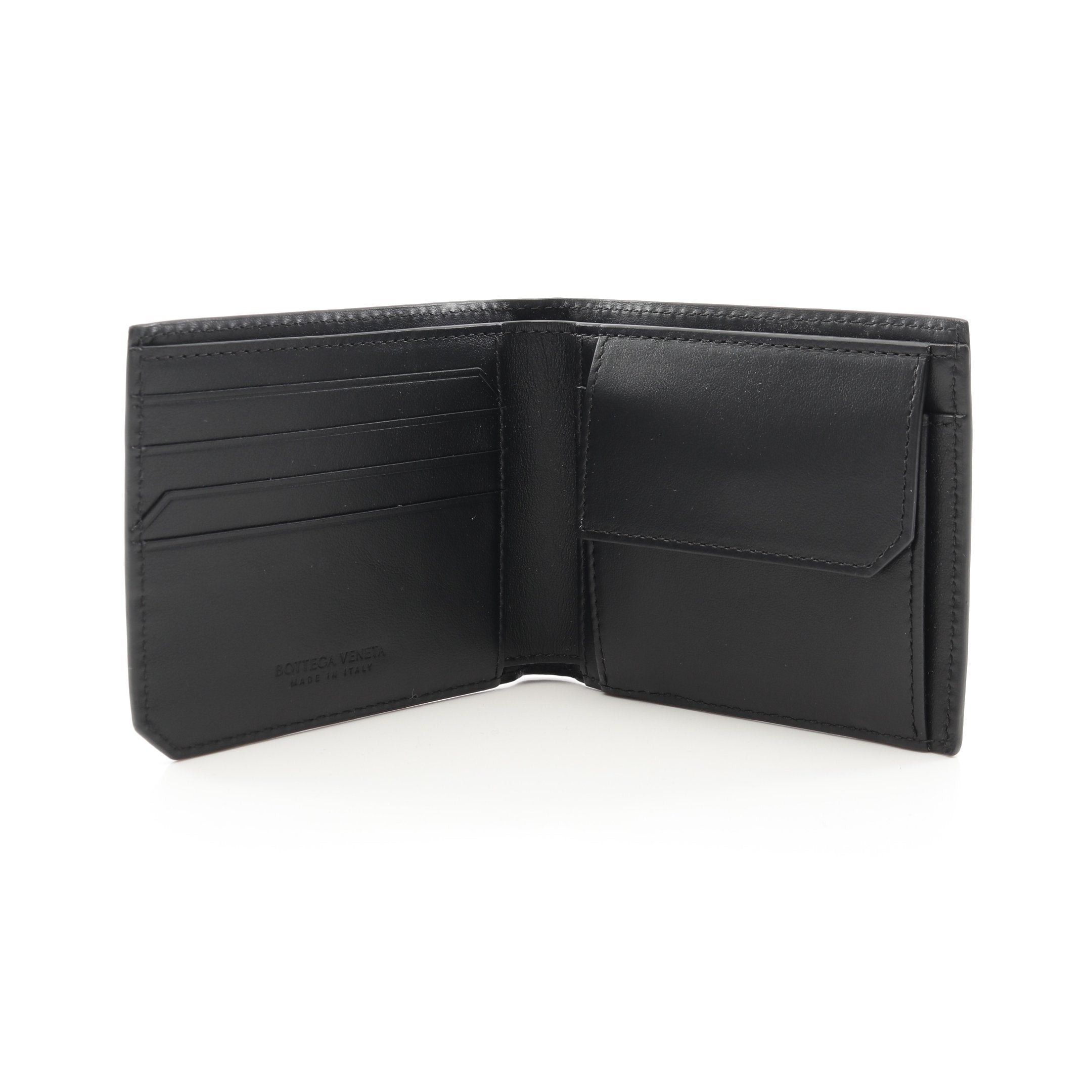 Bottega Veneta Bottega Veneta Intrecciato Piccolo Bi-Fold Wallet Leather Black Size ONE SIZE - 3 Thumbnail