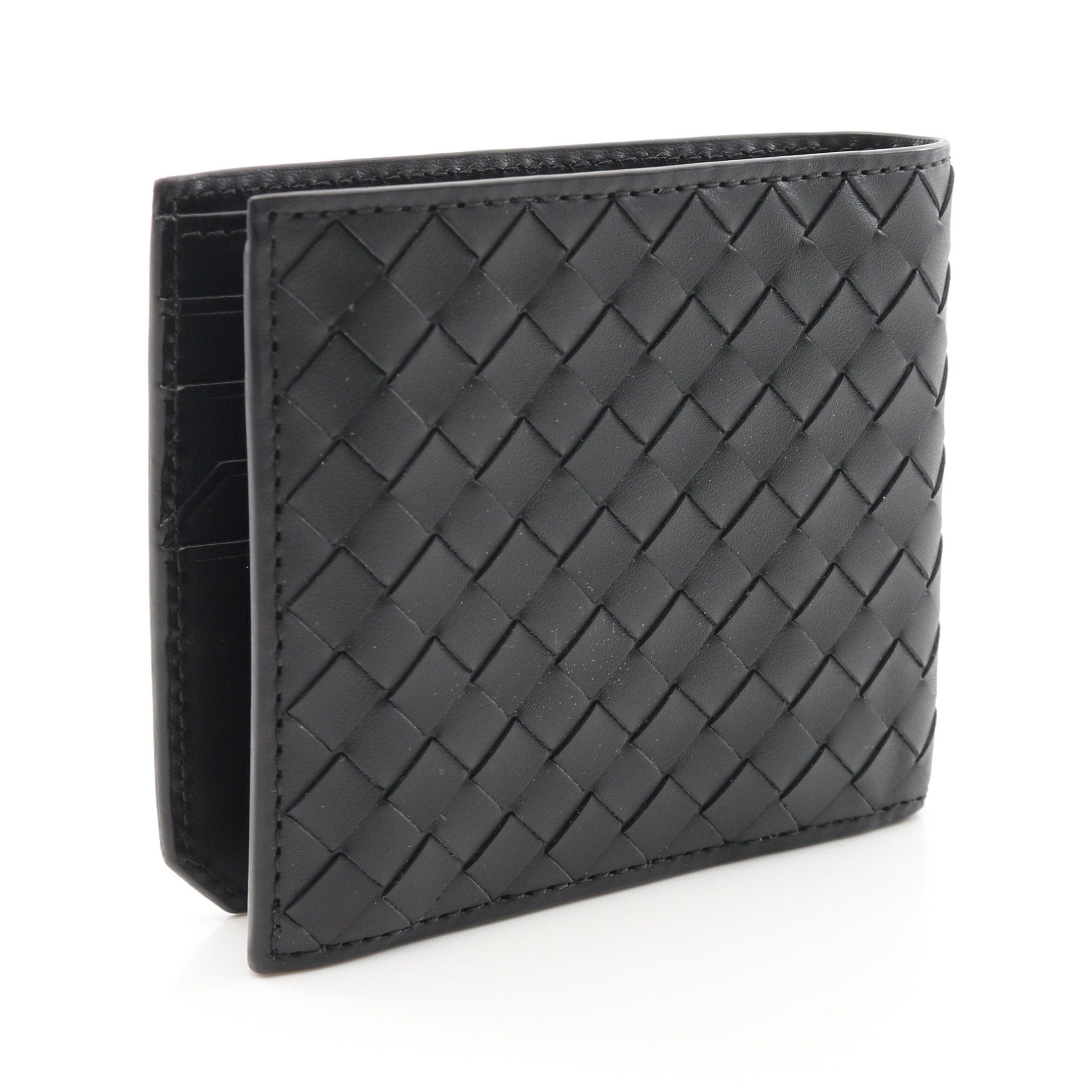 Bottega Veneta Bottega Veneta Intrecciato Piccolo Bi-Fold Wallet Leather Black Size ONE SIZE - 2 Thumbnail