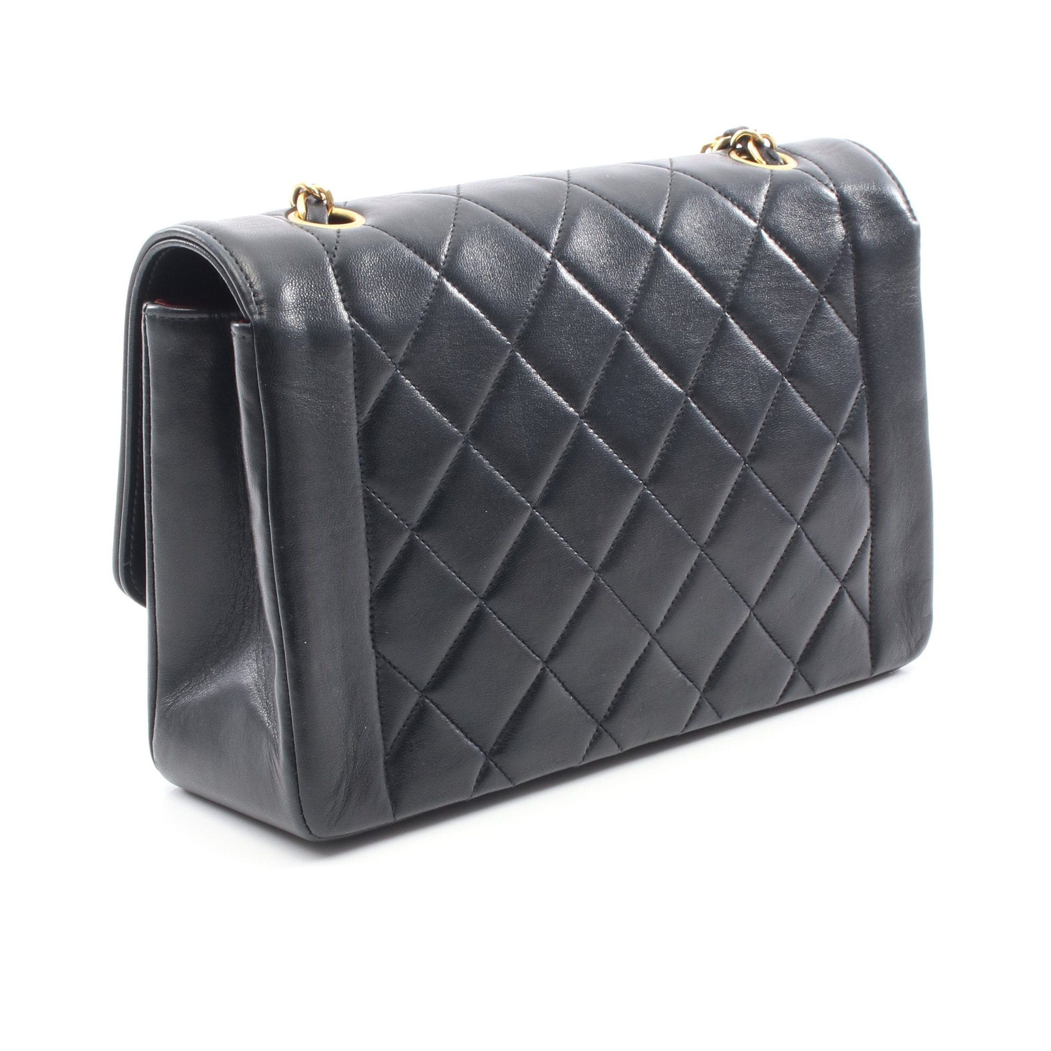 Chanel Chanel Matelasse Diana Flap Chain Shoulder Bag Lambskin Black Gold Hardware Size ONE SIZE - 2 Thumbnail